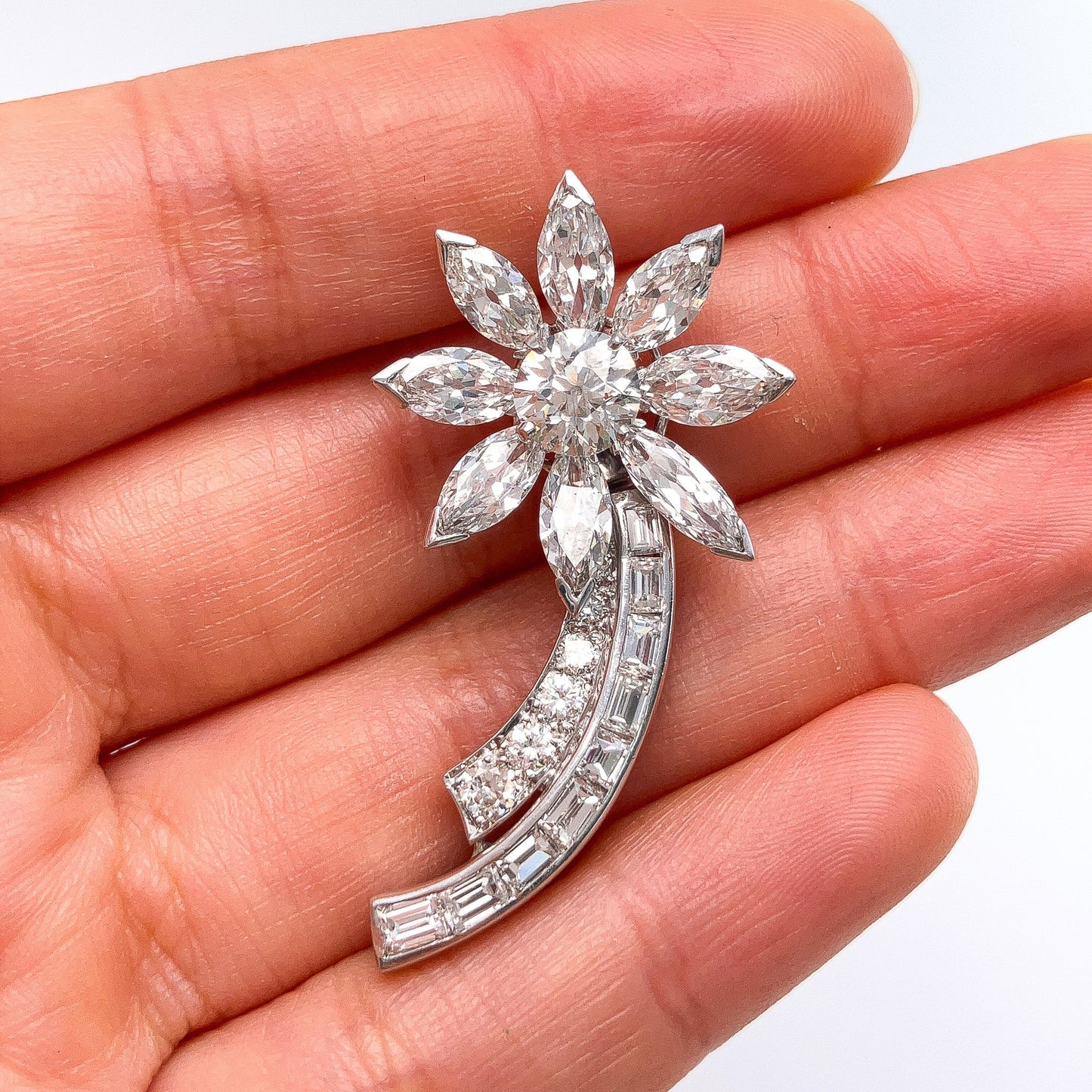 Vintage Shooting Star Diamond Brooch, Platinum - Forever Rox