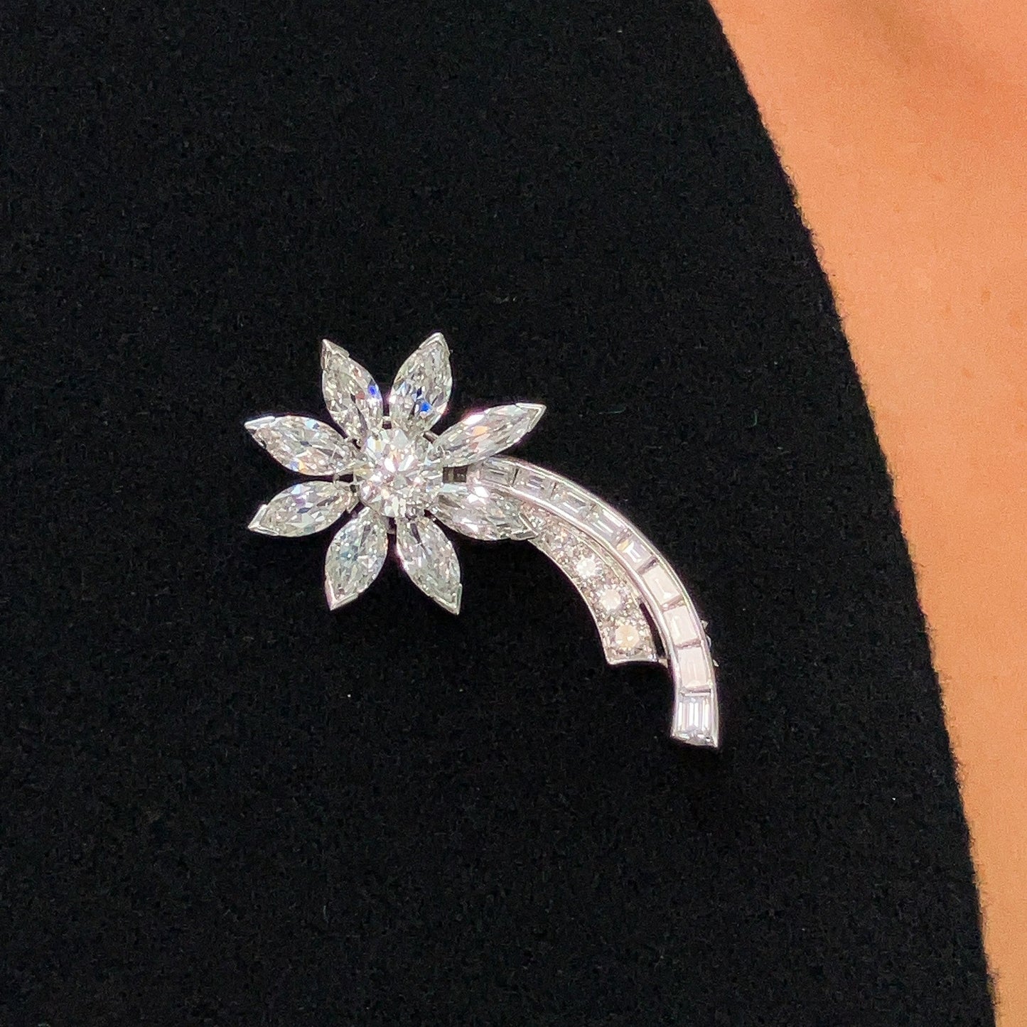 Vintage Shooting Star Diamond Brooch, Platinum - Forever Rox