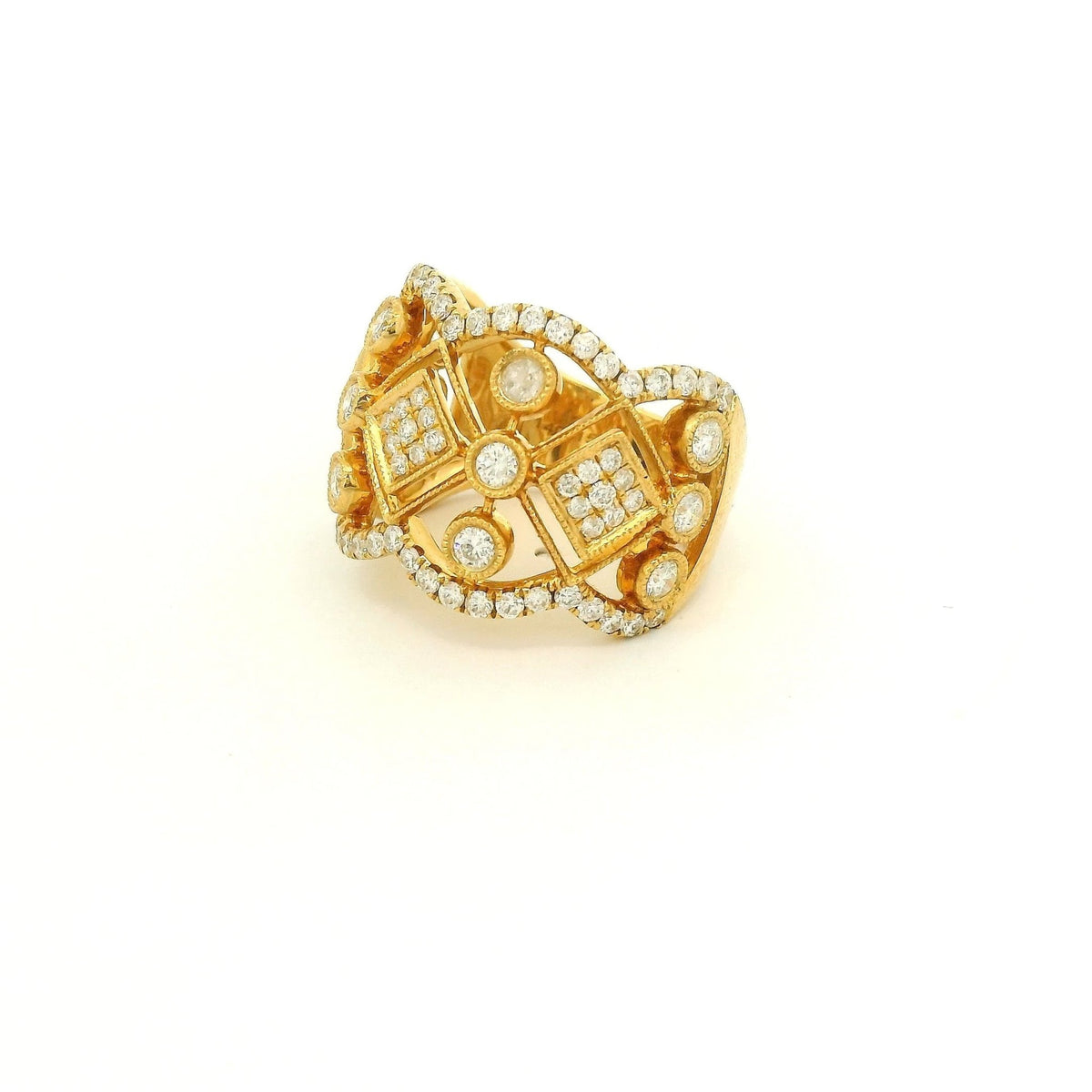 Vintage Style Milgrain Diamond Multi Set Ring - Forever Rox Fine Jewelry