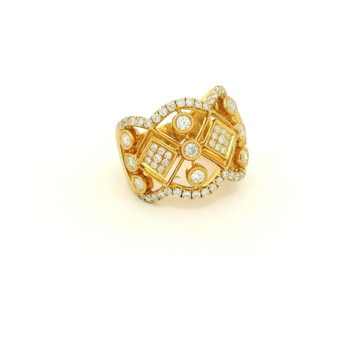 Vintage Style Milgrain Diamond Multi Set Ring - Forever Rox Fine Jewelry