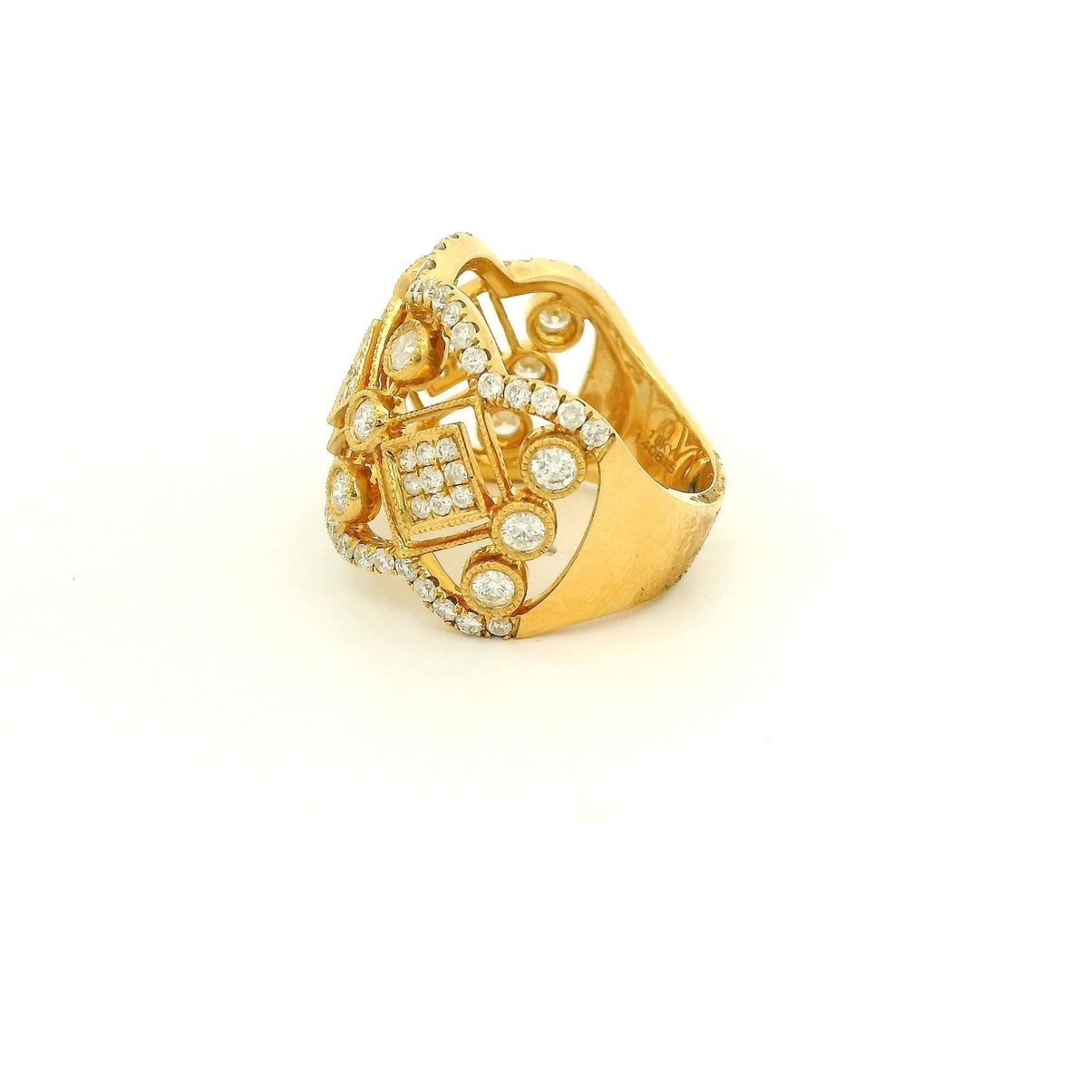 Vintage Style Milgrain Diamond Multi Set Ring - Forever Rox Fine Jewelry