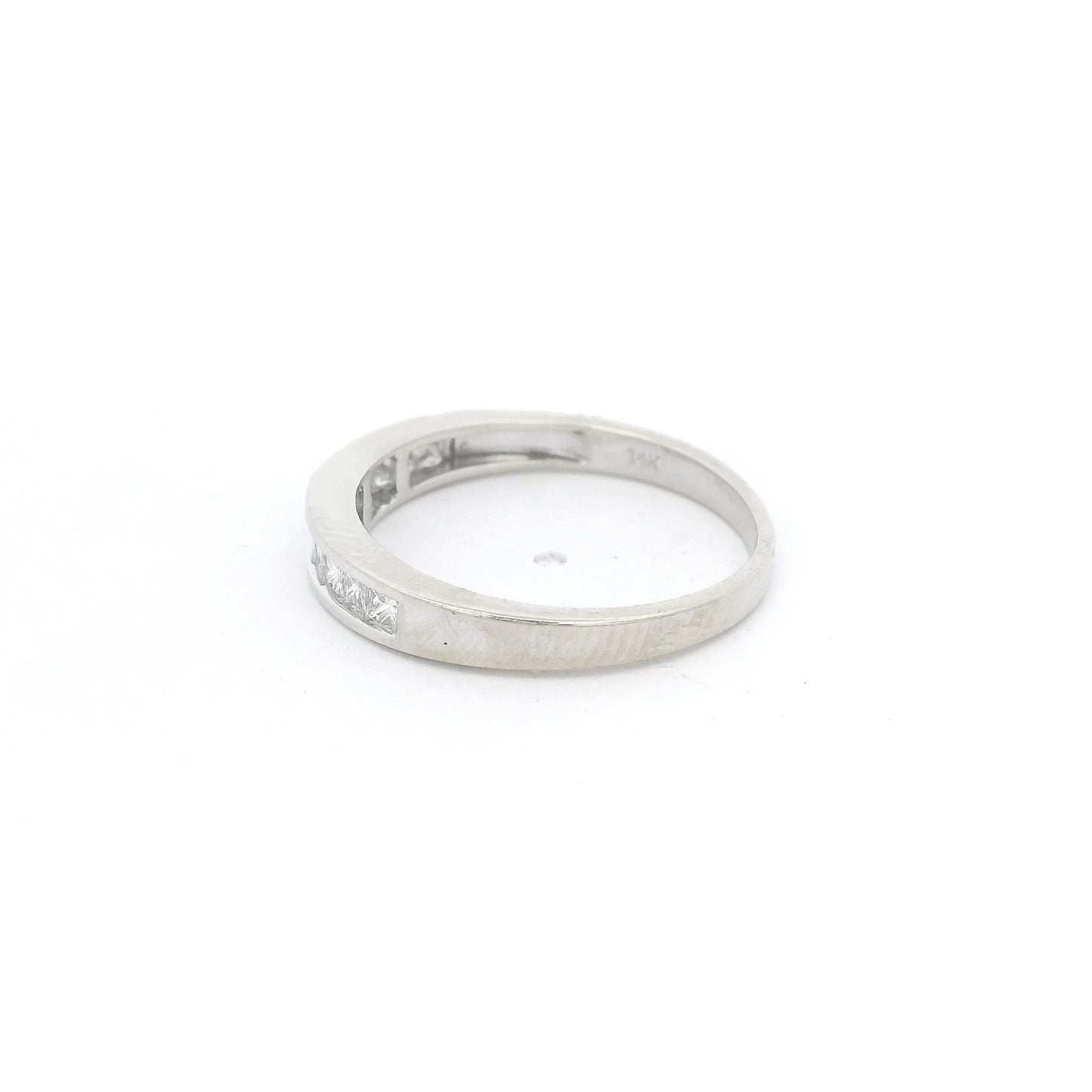 White Gold Channel Set Graduating Size Princess Cut Diamond Band - Forever Rox Fine Jewelry