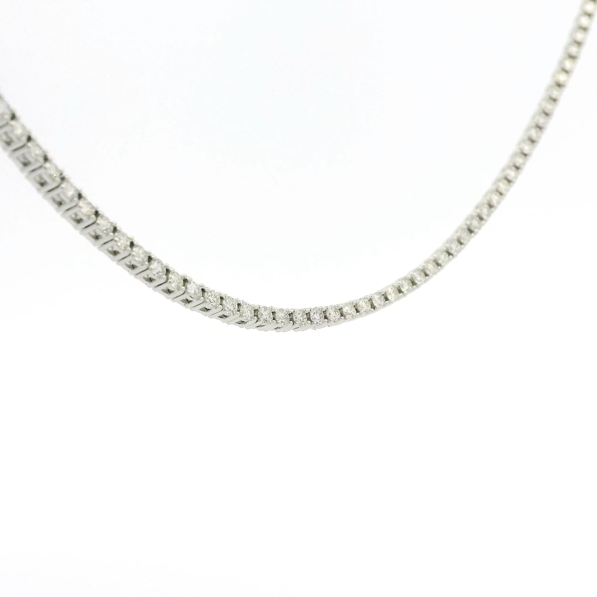 White Gold Diamond Tennis Necklace - Forever Rox