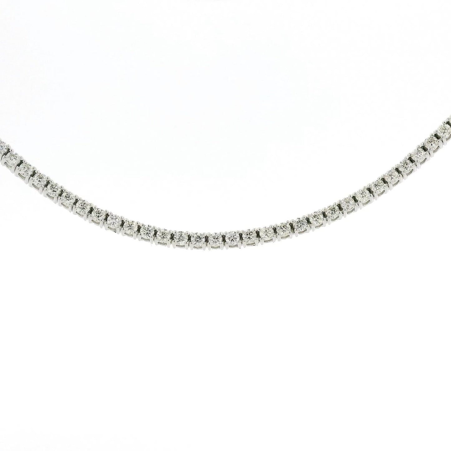 White Gold Diamond Tennis Necklace - Forever Rox