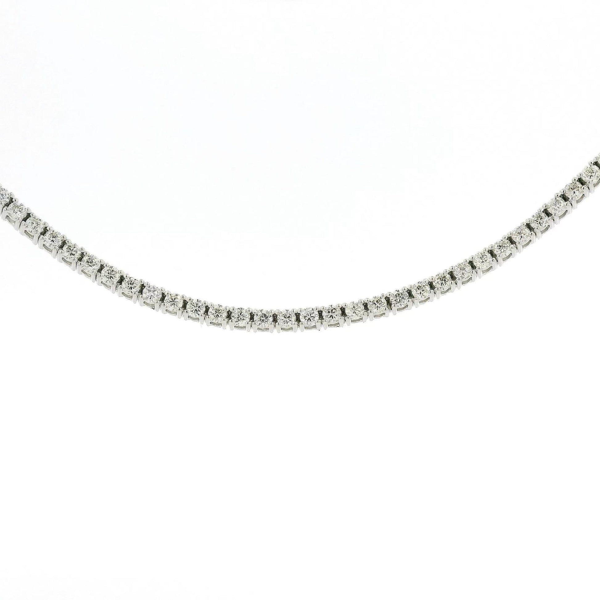 White Gold Diamond Tennis Necklace - Forever Rox