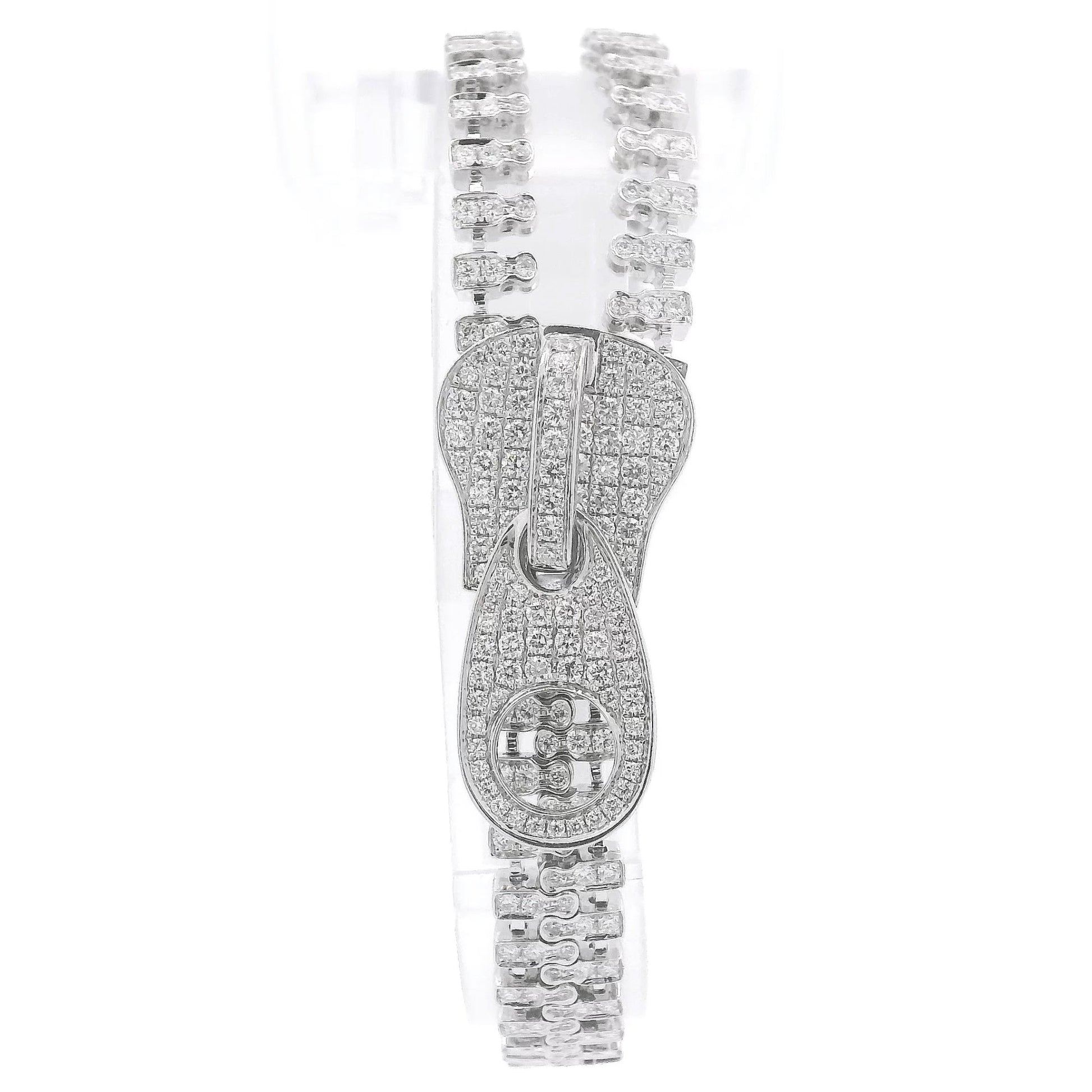 White Gold Diamond Zipper Bracelet - Forever Rox