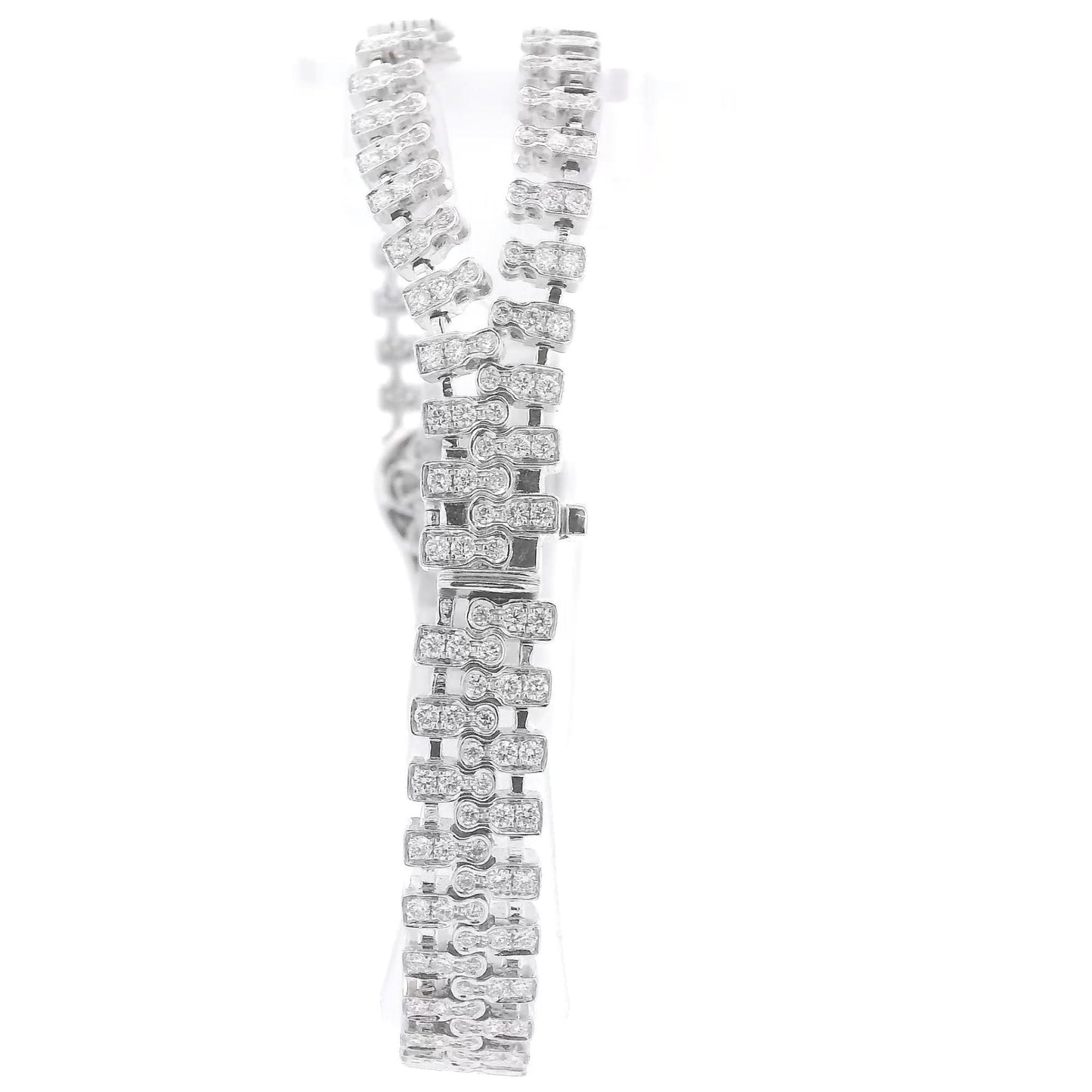 White Gold Diamond Zipper Bracelet - Forever Rox