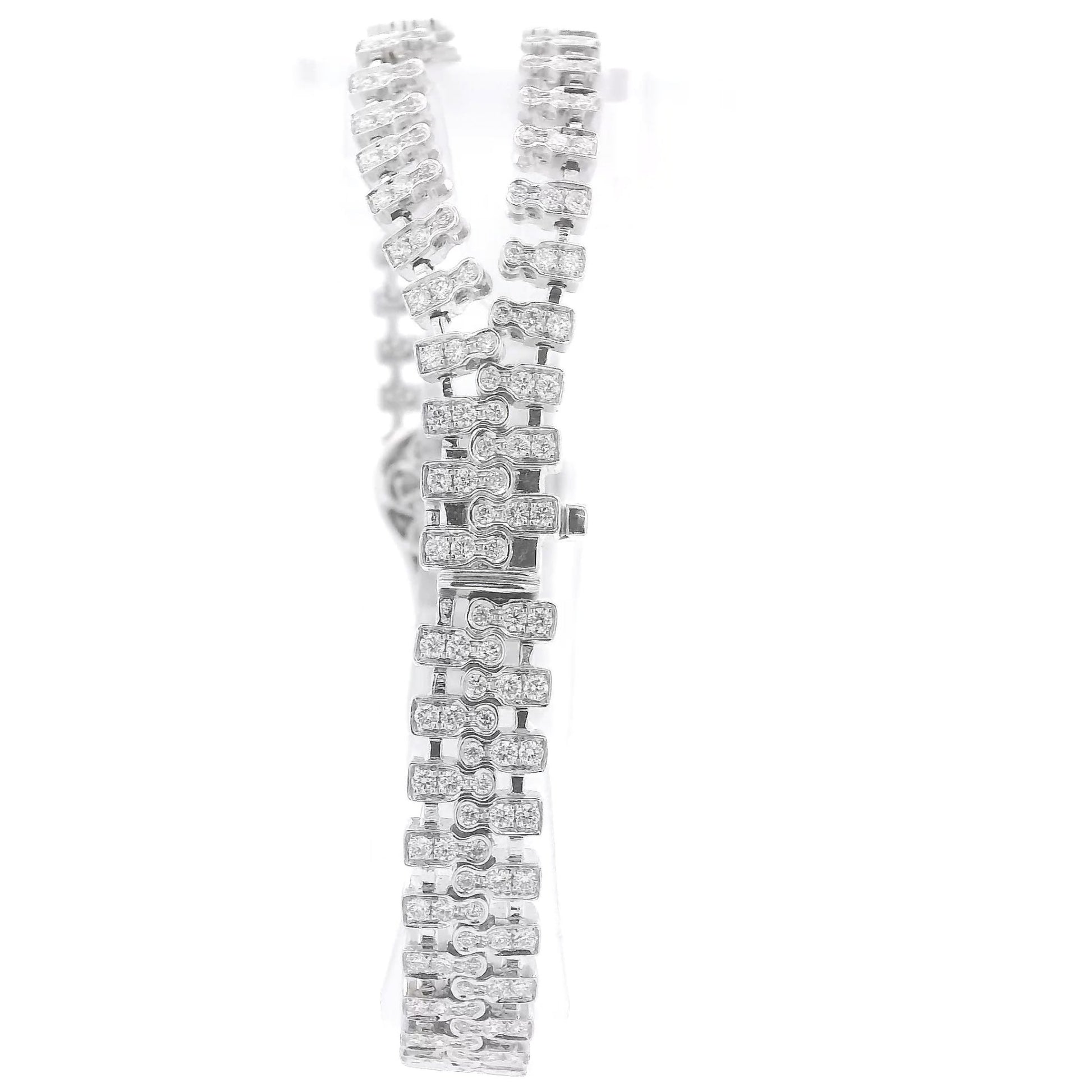 White Gold Diamond Zipper Bracelet - Forever Rox