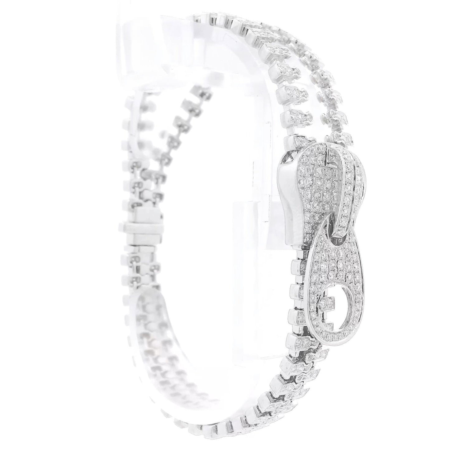 White Gold Diamond Zipper Bracelet - Forever Rox