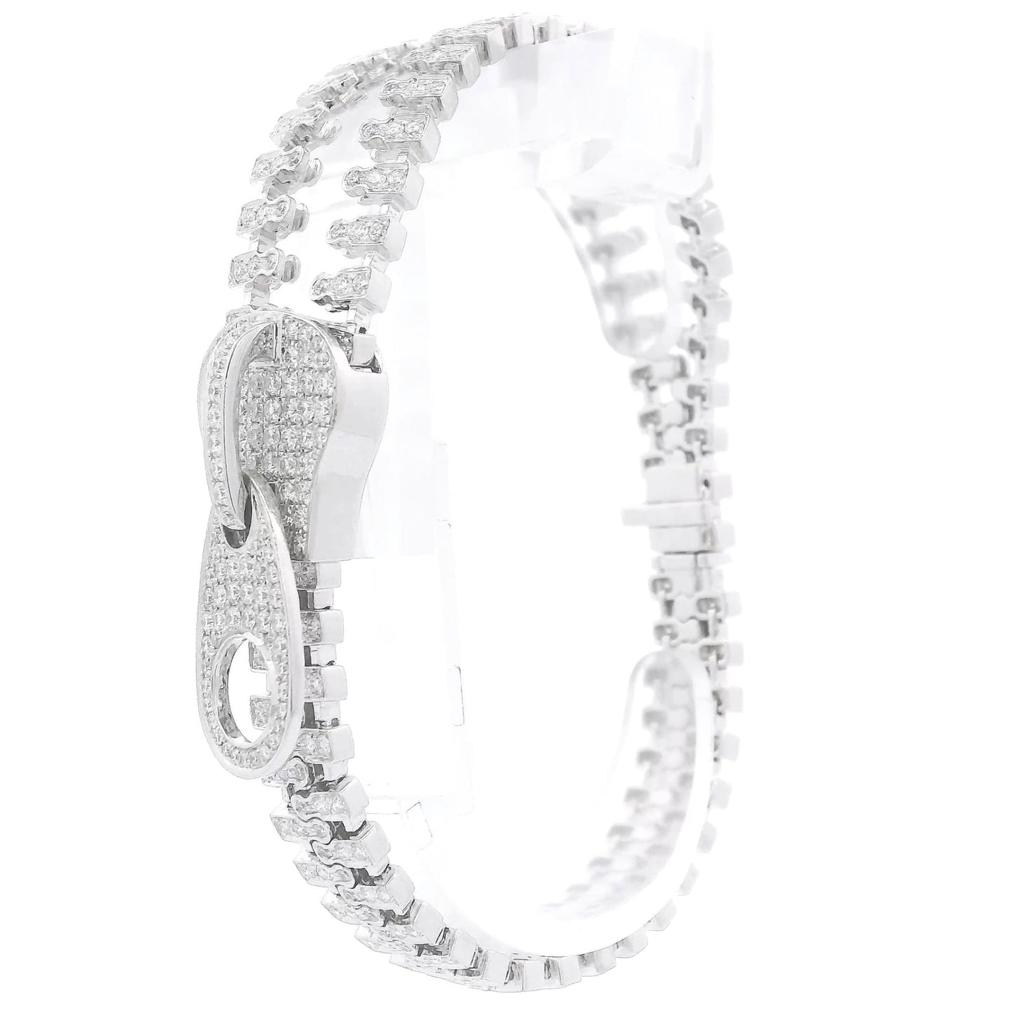 White Gold Diamond Zipper Bracelet - Forever Rox