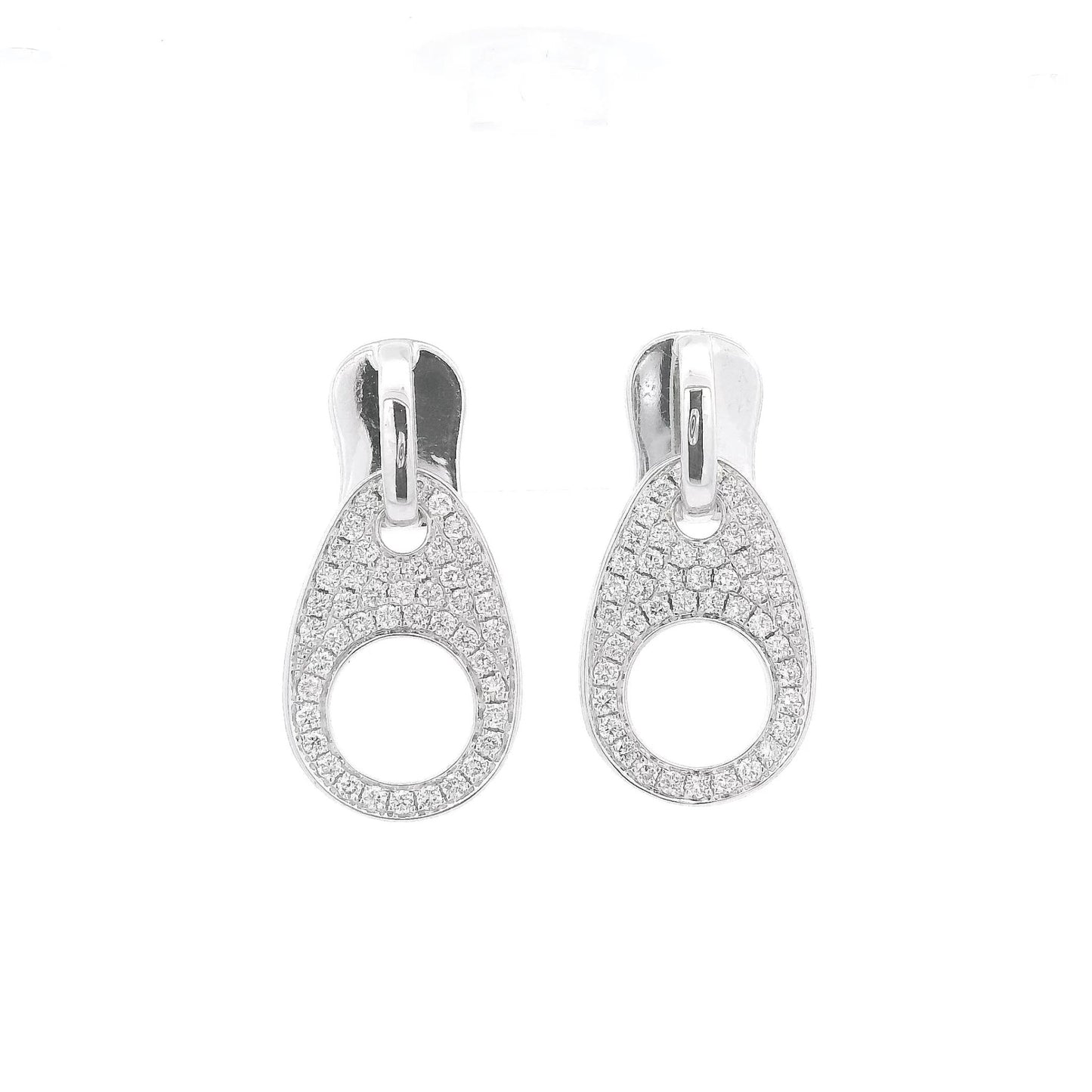 White Gold Diamond Zipper Dangles - Forever Rox