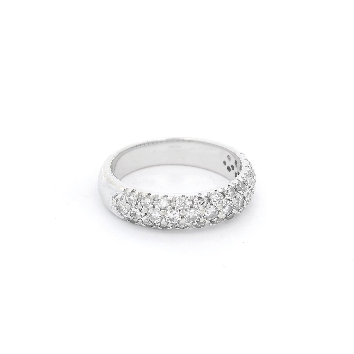 White Gold Half Arounf Pavé Set Diamond Band - Forever Rox Fine Jewelry