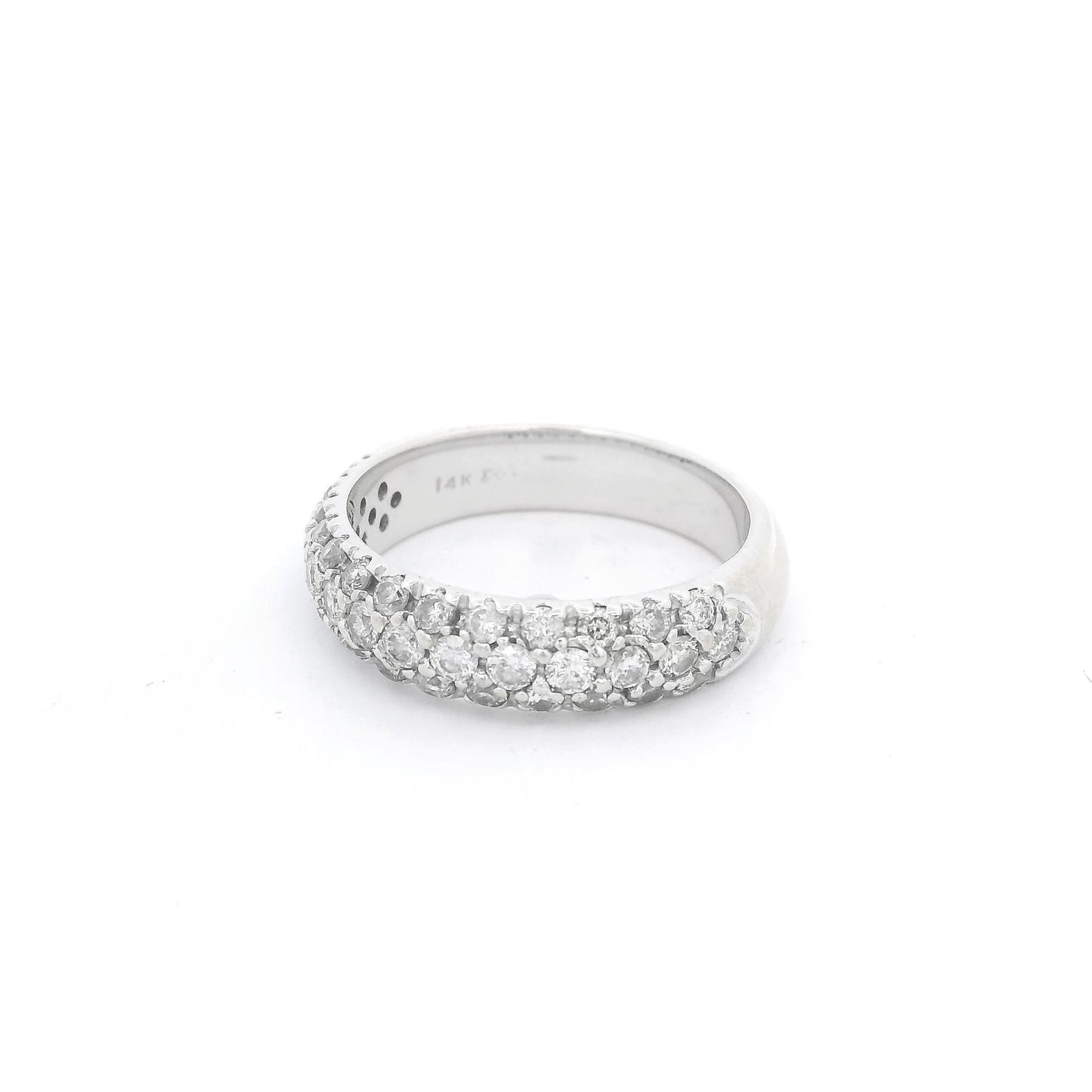 White Gold Half Arounf Pavé Set Diamond Band - Forever Rox Fine Jewelry