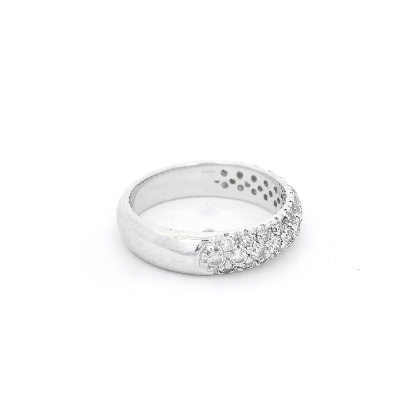 White Gold Half Arounf Pavé Set Diamond Band - Forever Rox Fine Jewelry