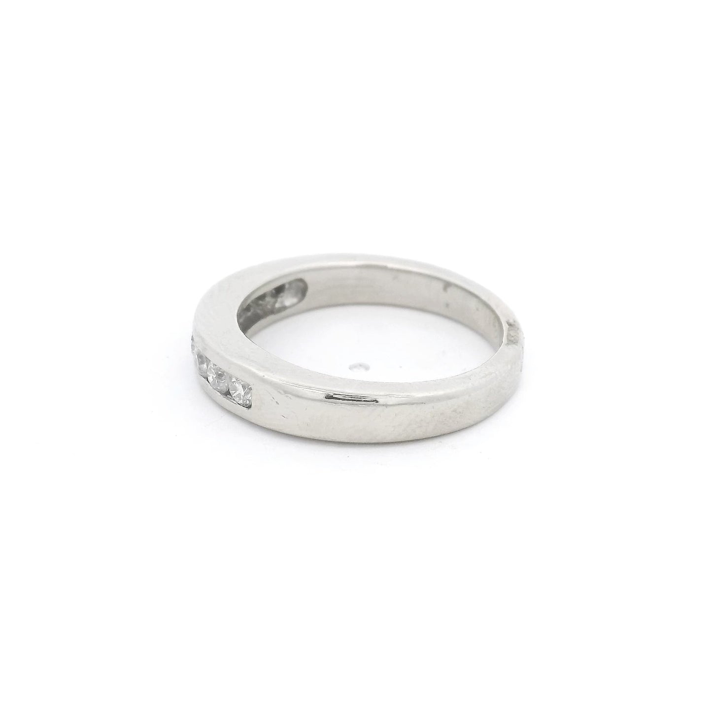 White Gold Half Eternity Round Cut Diamond Band - Forever Rox Fine Jewelry