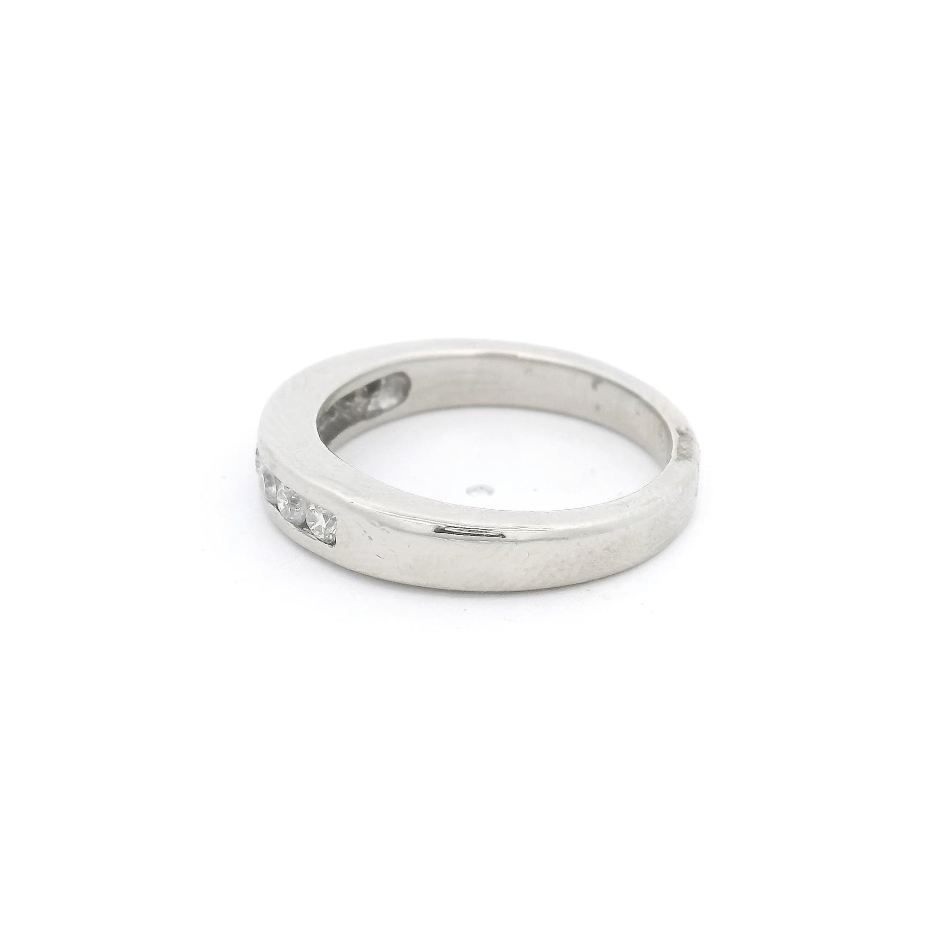 White Gold Half Eternity Round Cut Diamond Band - Forever Rox Fine Jewelry