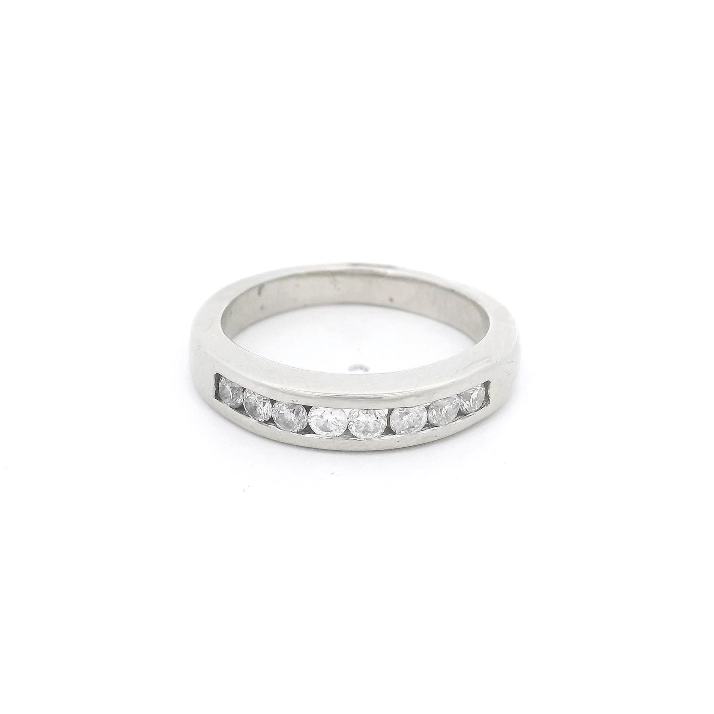 White Gold Half Eternity Round Cut Diamond Band - Forever Rox Fine Jewelry