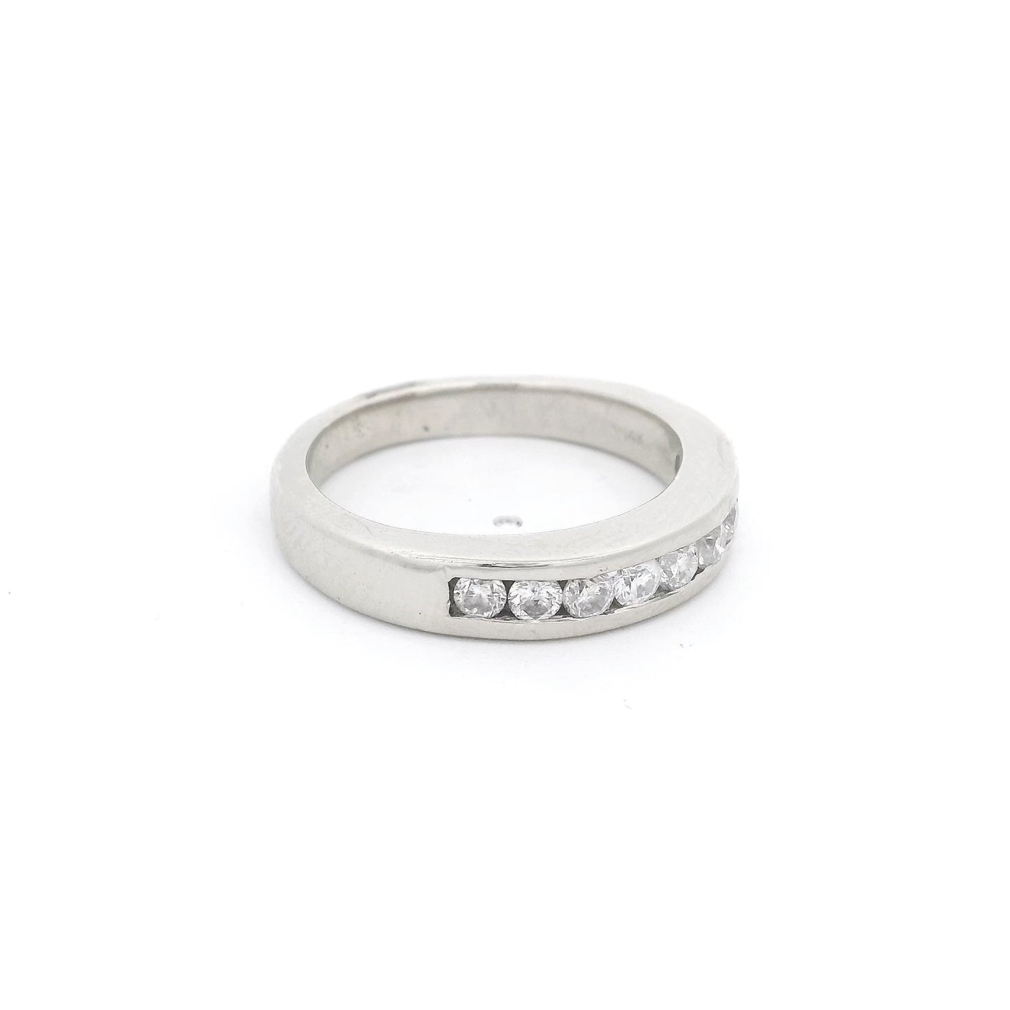 White Gold Half Eternity Round Cut Diamond Band - Forever Rox Fine Jewelry
