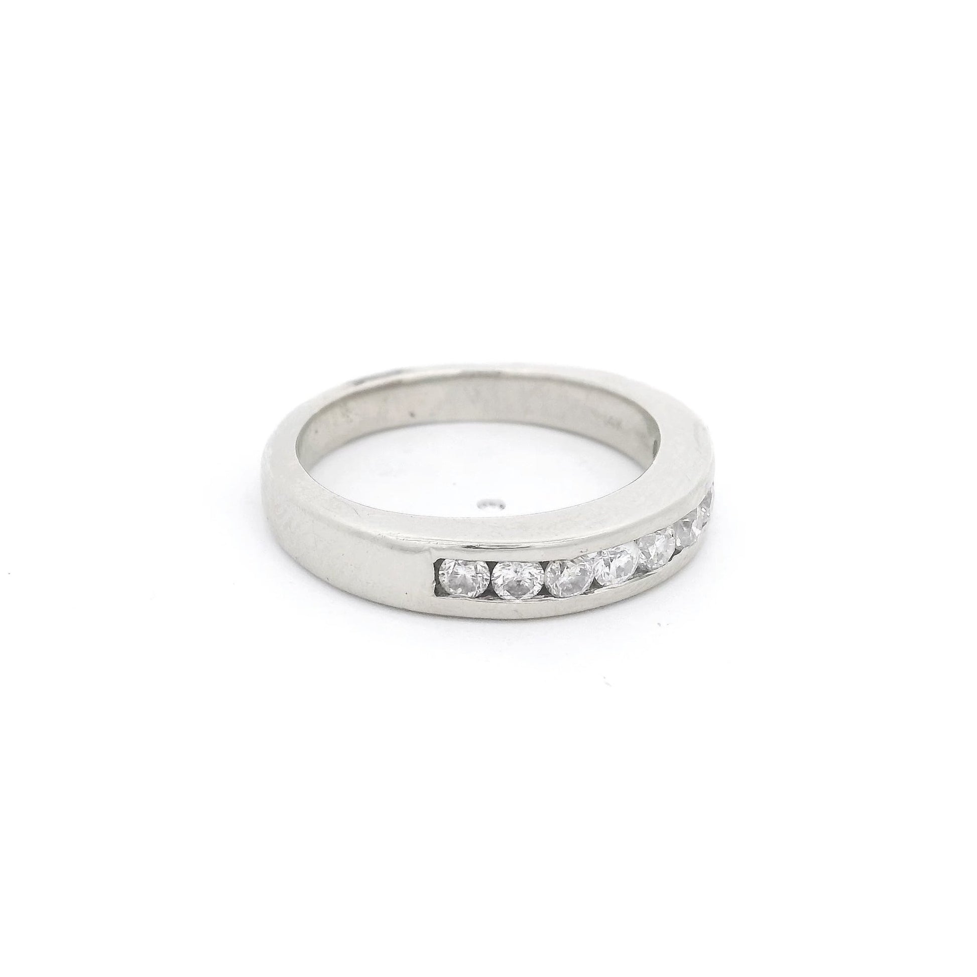 White Gold Half Eternity Round Cut Diamond Band - Forever Rox Fine Jewelry