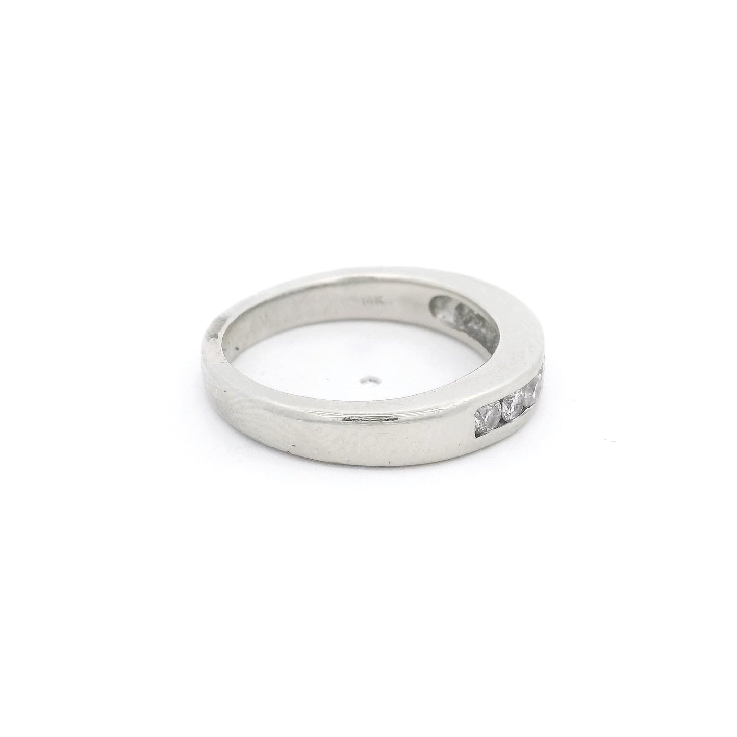 White Gold Half Eternity Round Cut Diamond Band - Forever Rox Fine Jewelry