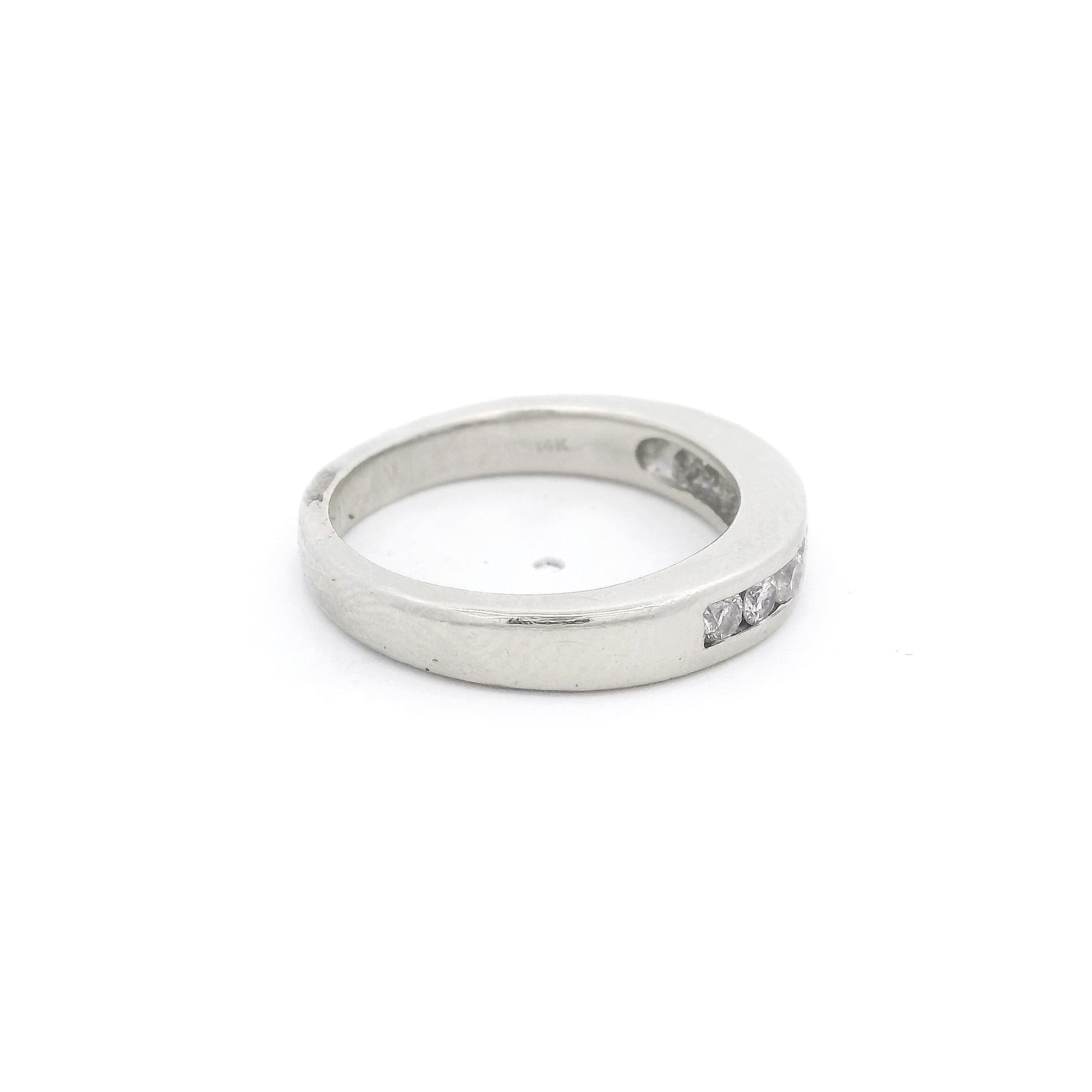 White Gold Half Eternity Round Cut Diamond Band - Forever Rox Fine Jewelry