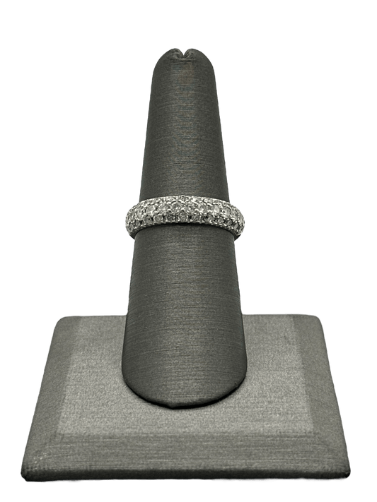 White Gold Pavé Set Diamond Band - Forever Rox