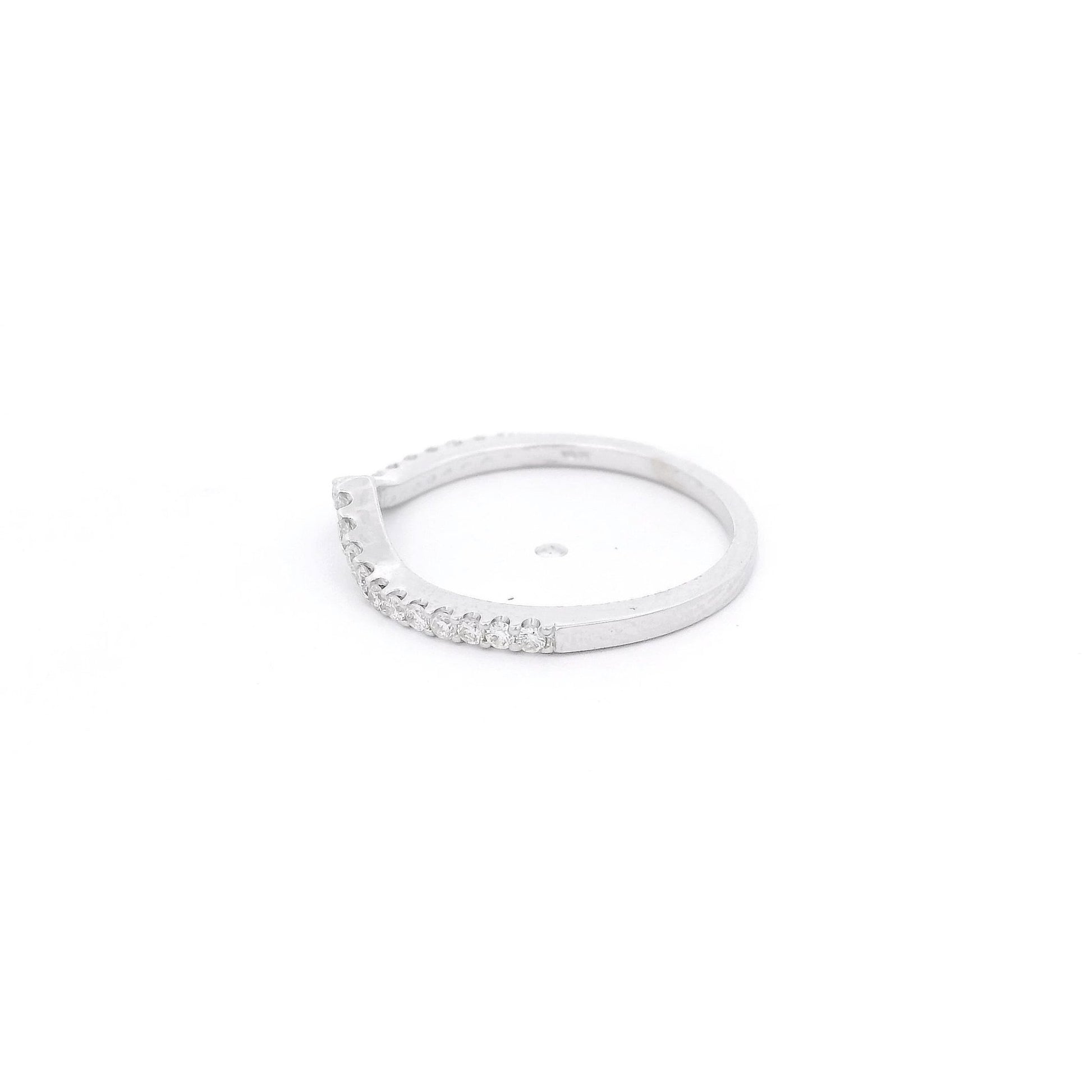 White Gold V Shaped Diamond Band - Forever Rox Fine Jewelry