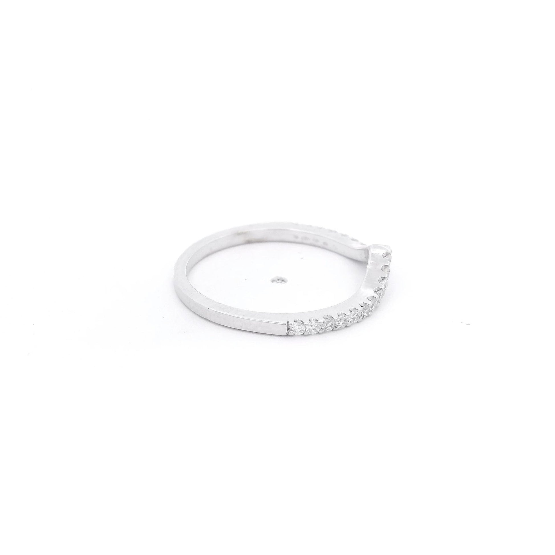 White Gold V Shaped Diamond Band - Forever Rox Fine Jewelry