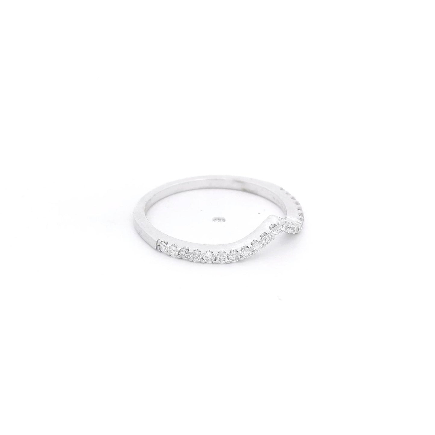 White Gold V Shaped Diamond Band - Forever Rox Fine Jewelry