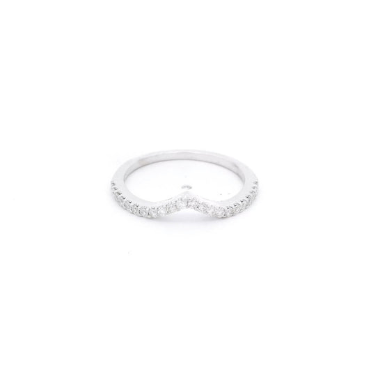 White Gold V Shaped Diamond Band - Forever Rox Fine Jewelry