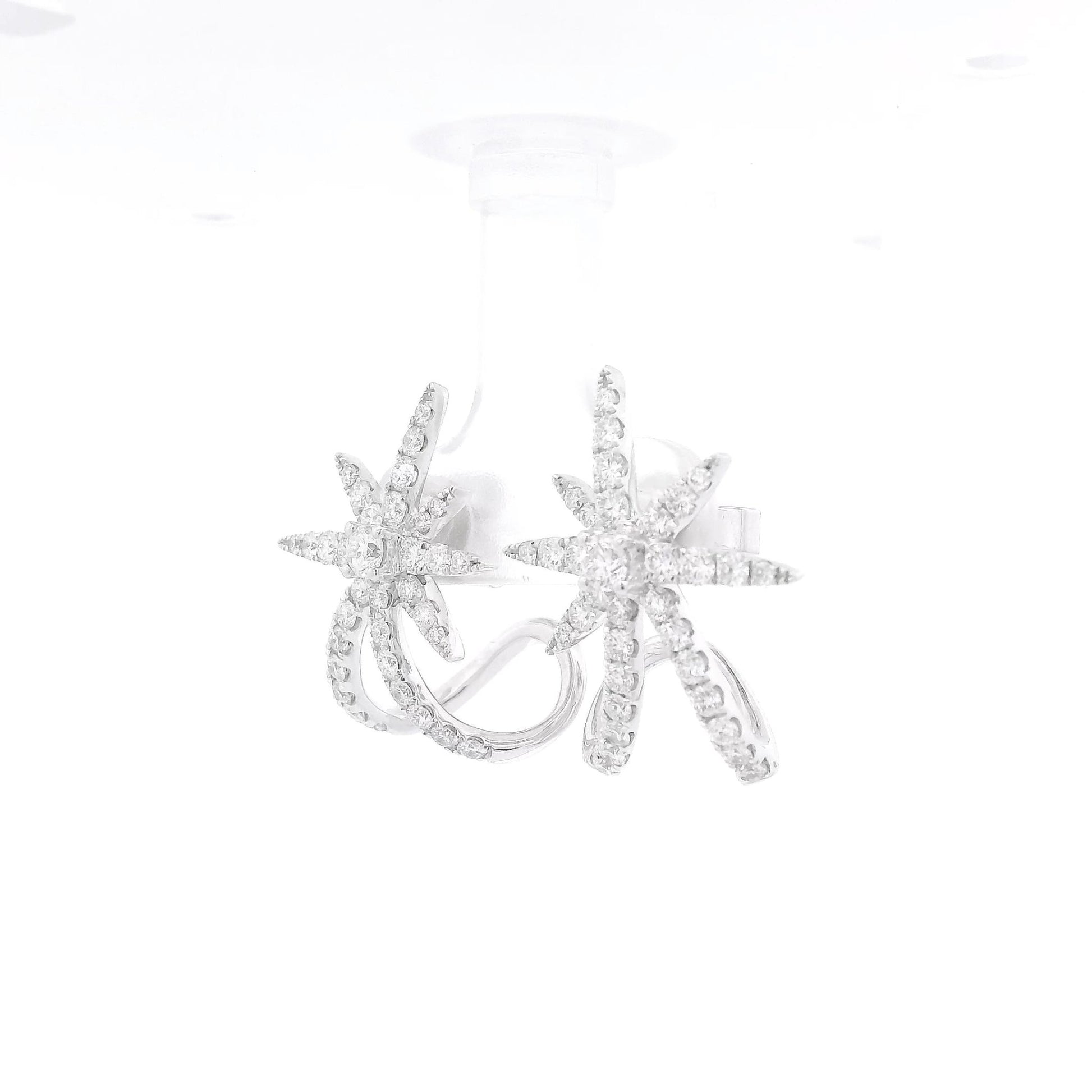 Wrap Under Ear Diamond Star Stud Earrings - Forever Rox