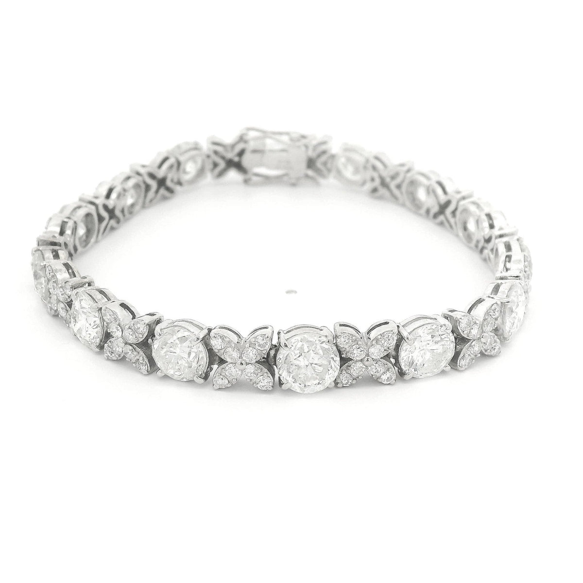 X/O Diamond Tennis Bracelet With 13 1ct+ Round Cut Diamonds - Forever Rox Fine Jewelry