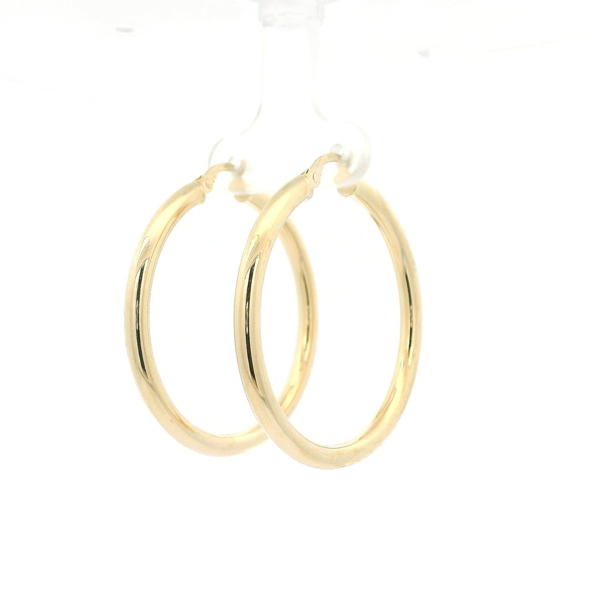 Yellow Gold 30mm Hollow Hoops - Forever Rox Fine Jewelry