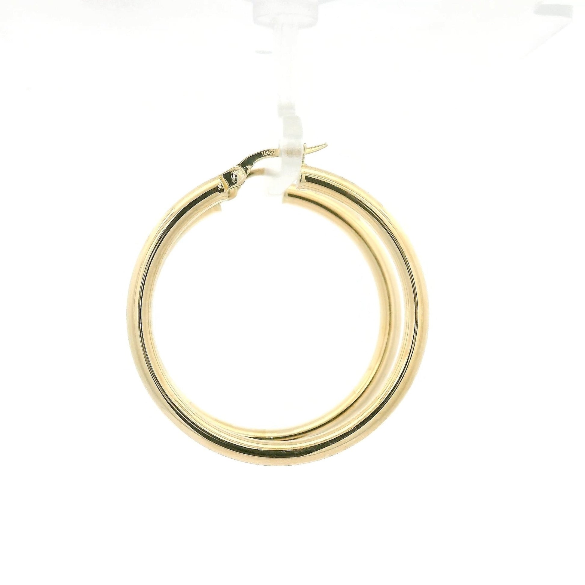 Yellow Gold 30mm Hollow Hoops - Forever Rox Fine Jewelry