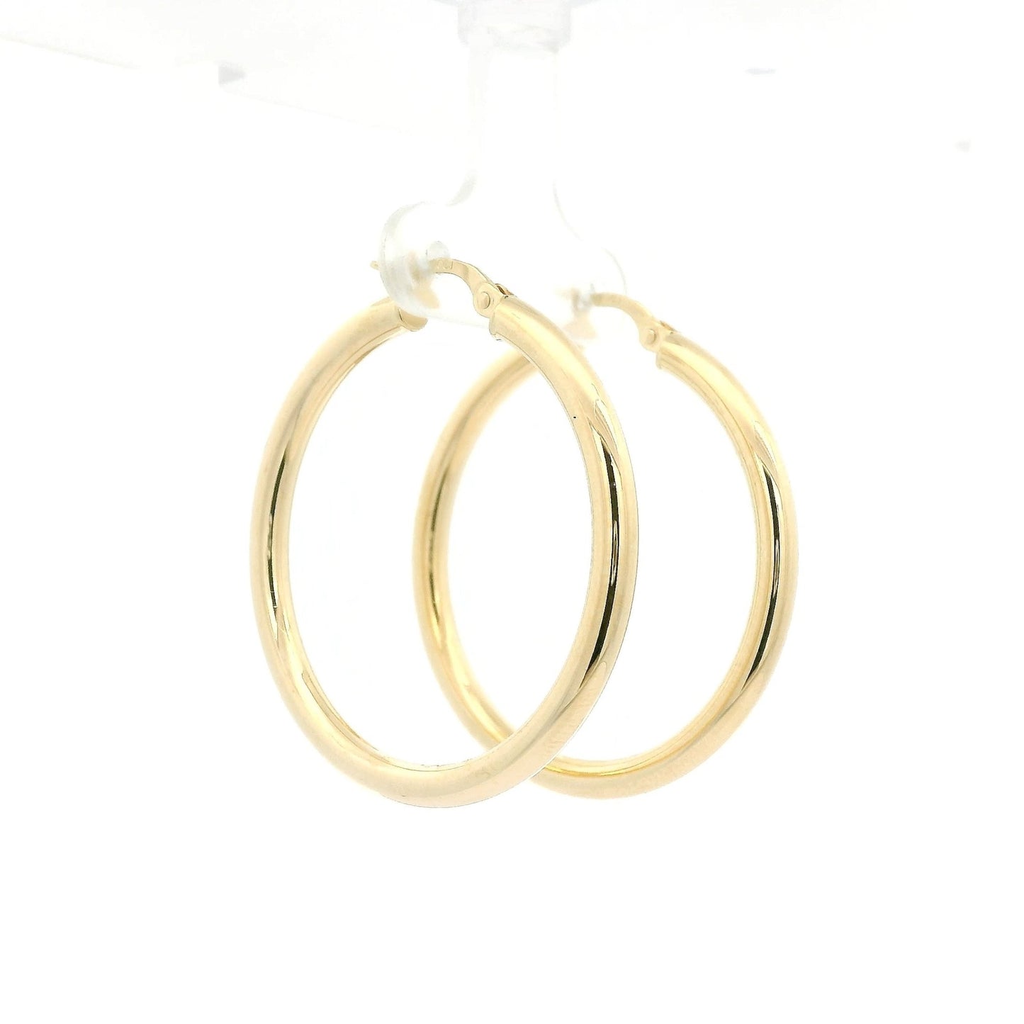 Yellow Gold 30mm Hollow Hoops - Forever Rox Fine Jewelry