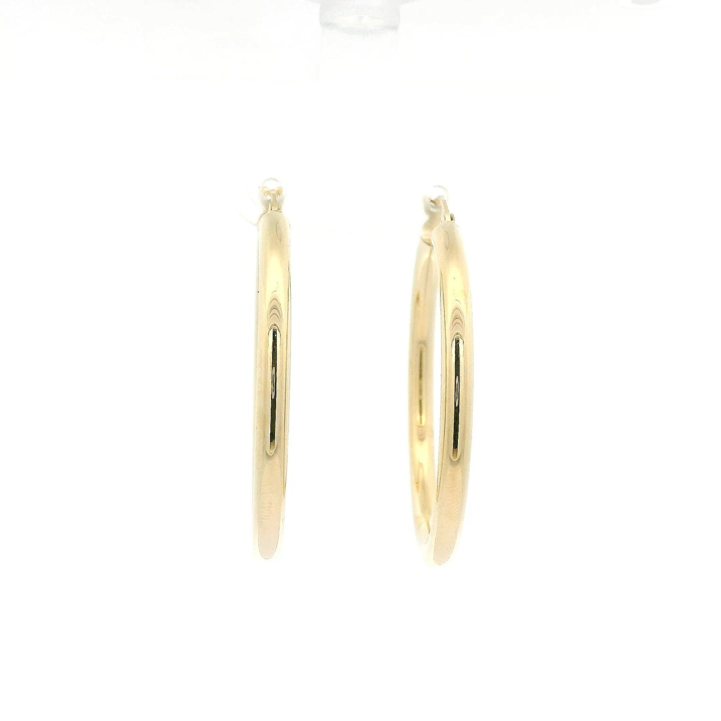 Yellow Gold 30mm Hollow Hoops - Forever Rox Fine Jewelry