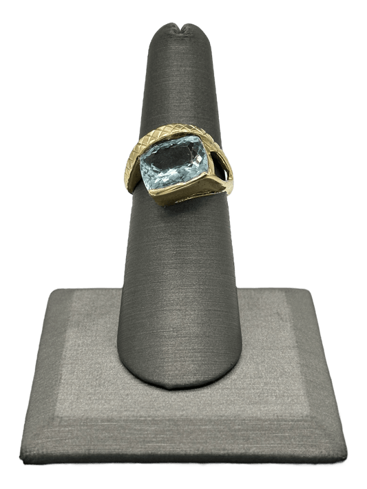Yellow Gold Aquamarine Ring - Forever Rox
