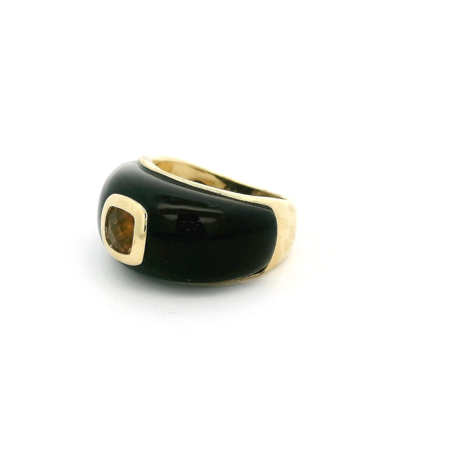 Yellow Gold & Black Onyx Ring With Yellow Sapphire - Forever Rox Fine Jewelry