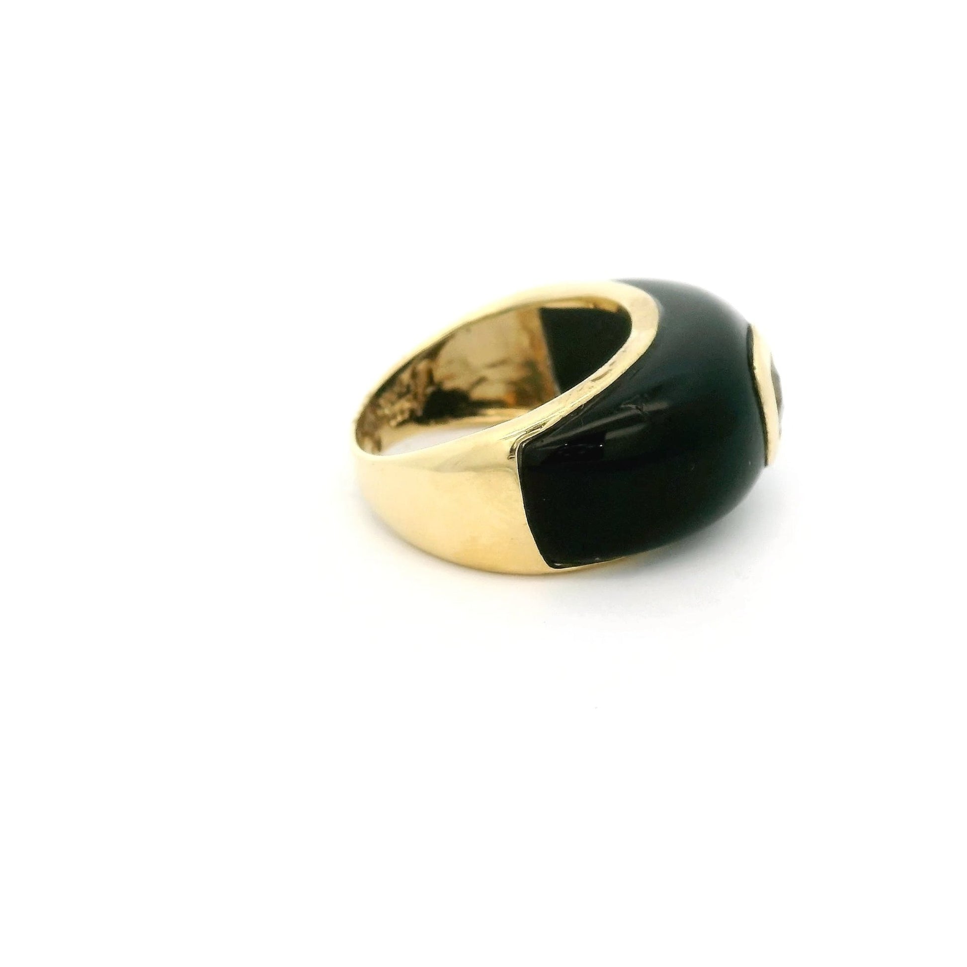 Yellow Gold & Black Onyx Ring With Yellow Sapphire - Forever Rox Fine Jewelry