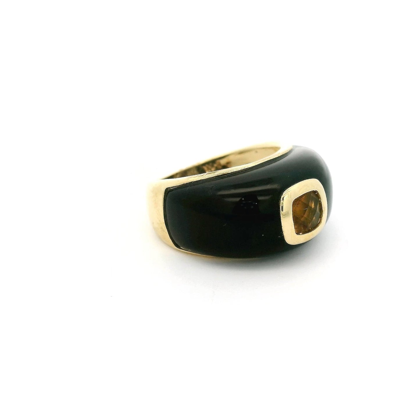 Yellow Gold & Black Onyx Ring With Yellow Sapphire - Forever Rox Fine Jewelry