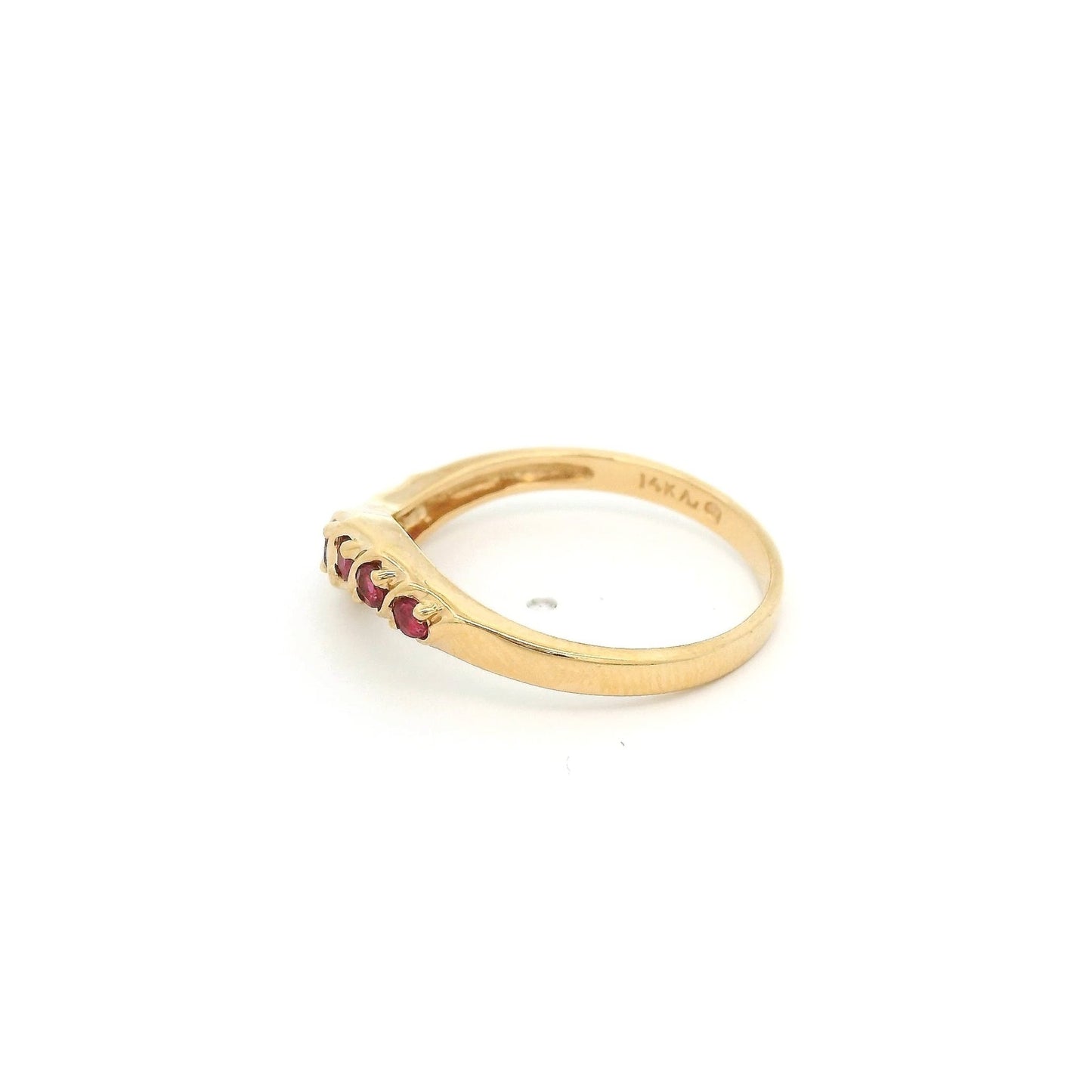Yellow Gold Curved Stackable Ruby, Emerald & Sapphire Bands - Forever Rox Fine Jewelry