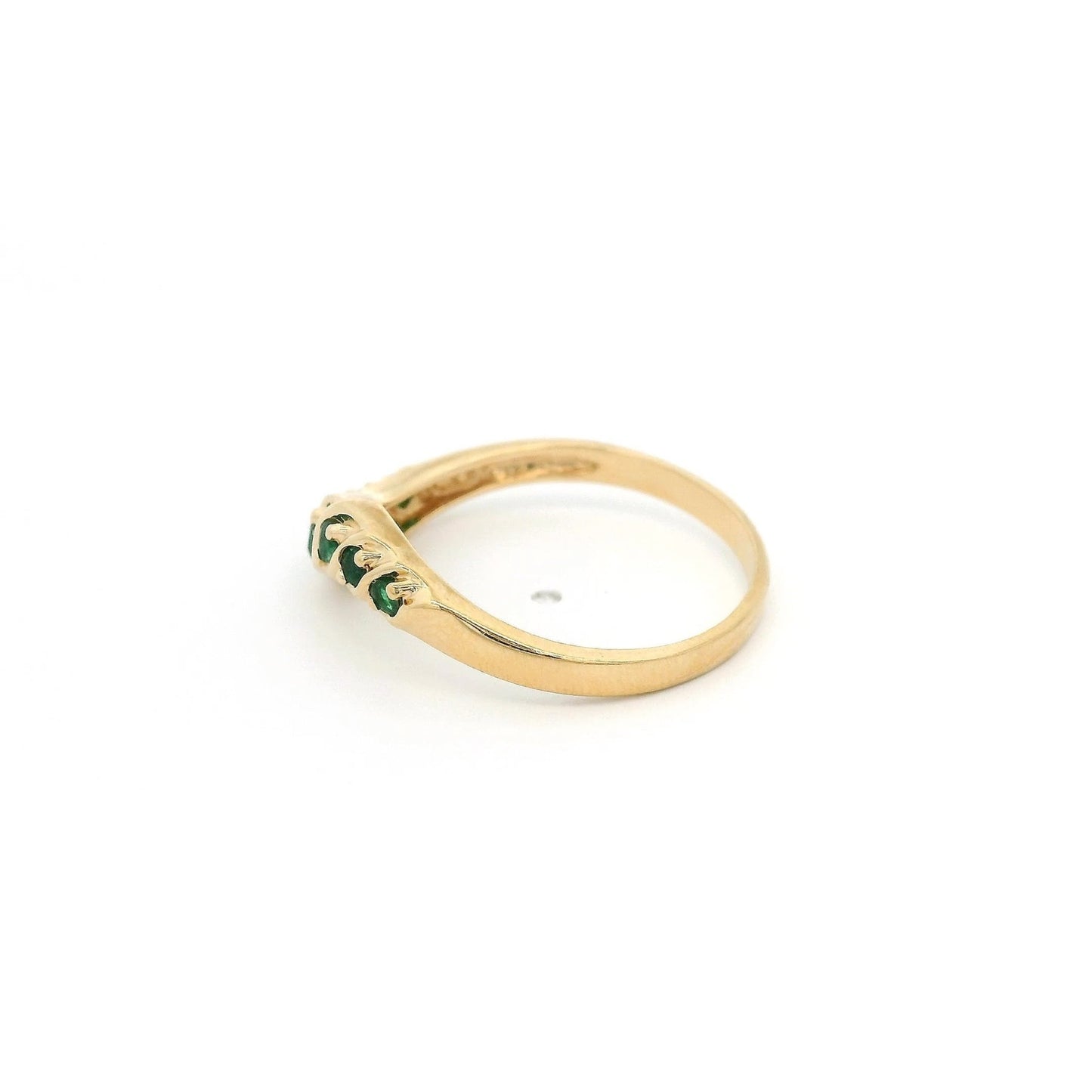 Yellow Gold Curved Stackable Ruby, Emerald & Sapphire Bands - Forever Rox Fine Jewelry