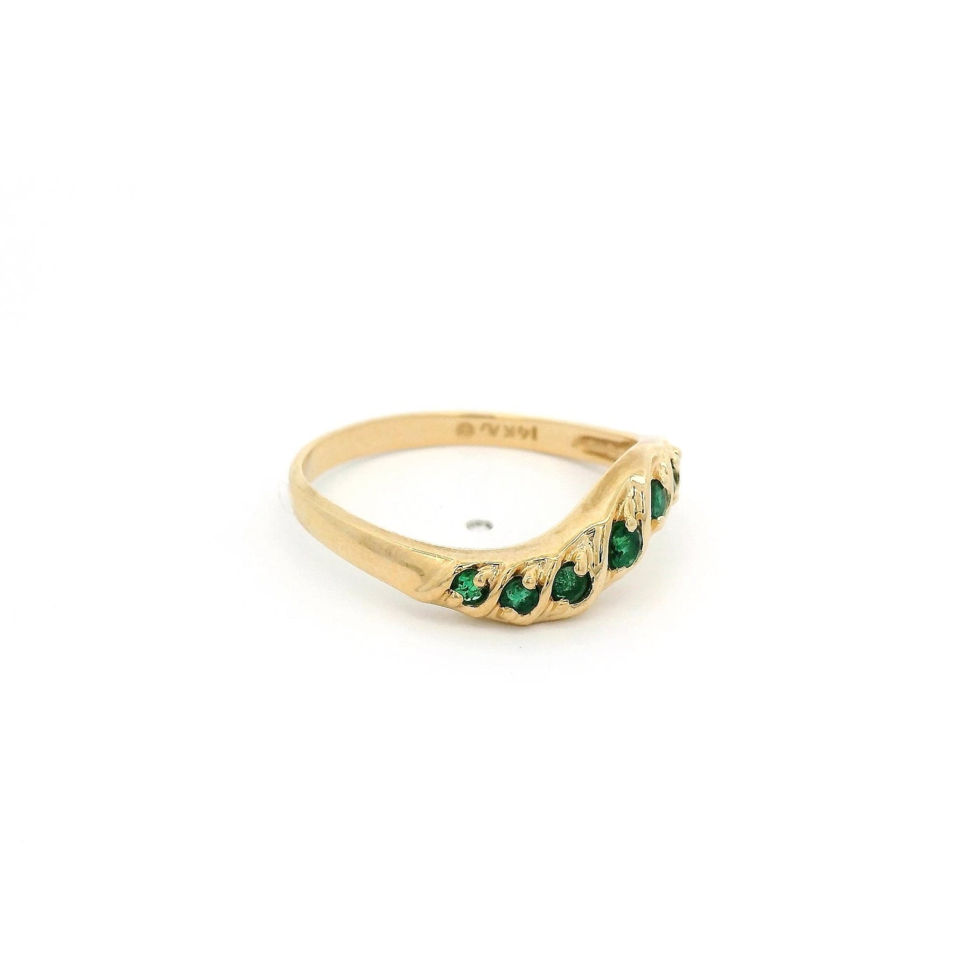 Yellow Gold Curved Stackable Ruby, Emerald & Sapphire Bands - Forever Rox Fine Jewelry