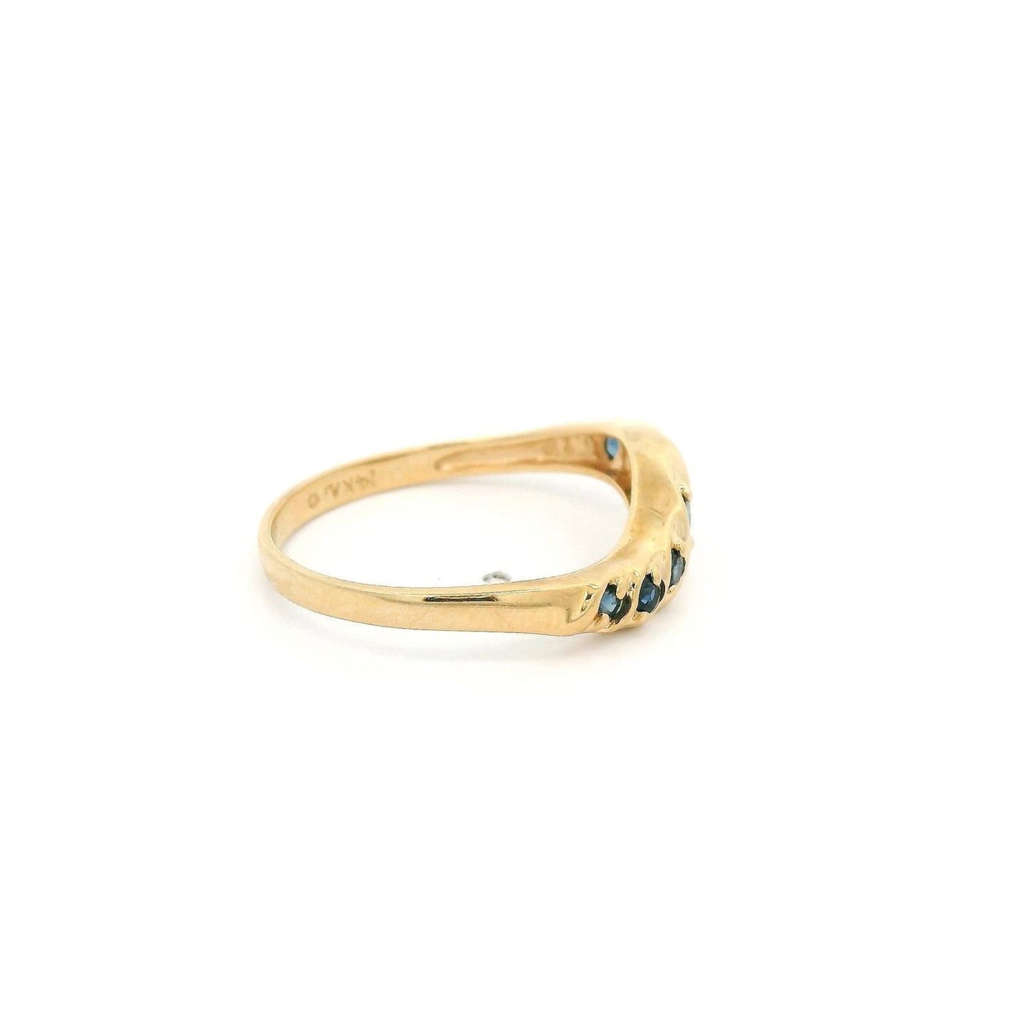 Yellow Gold Curved Stackable Ruby, Emerald & Sapphire Bands - Forever Rox Fine Jewelry