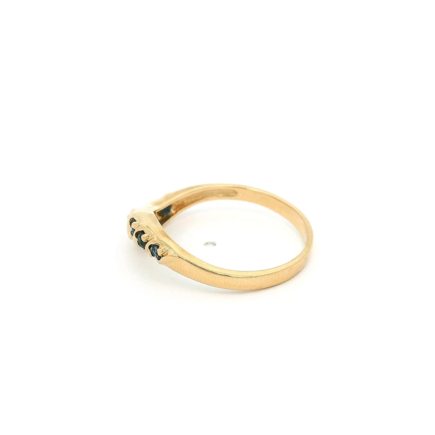 Yellow Gold Curved Stackable Ruby, Emerald & Sapphire Bands - Forever Rox Fine Jewelry
