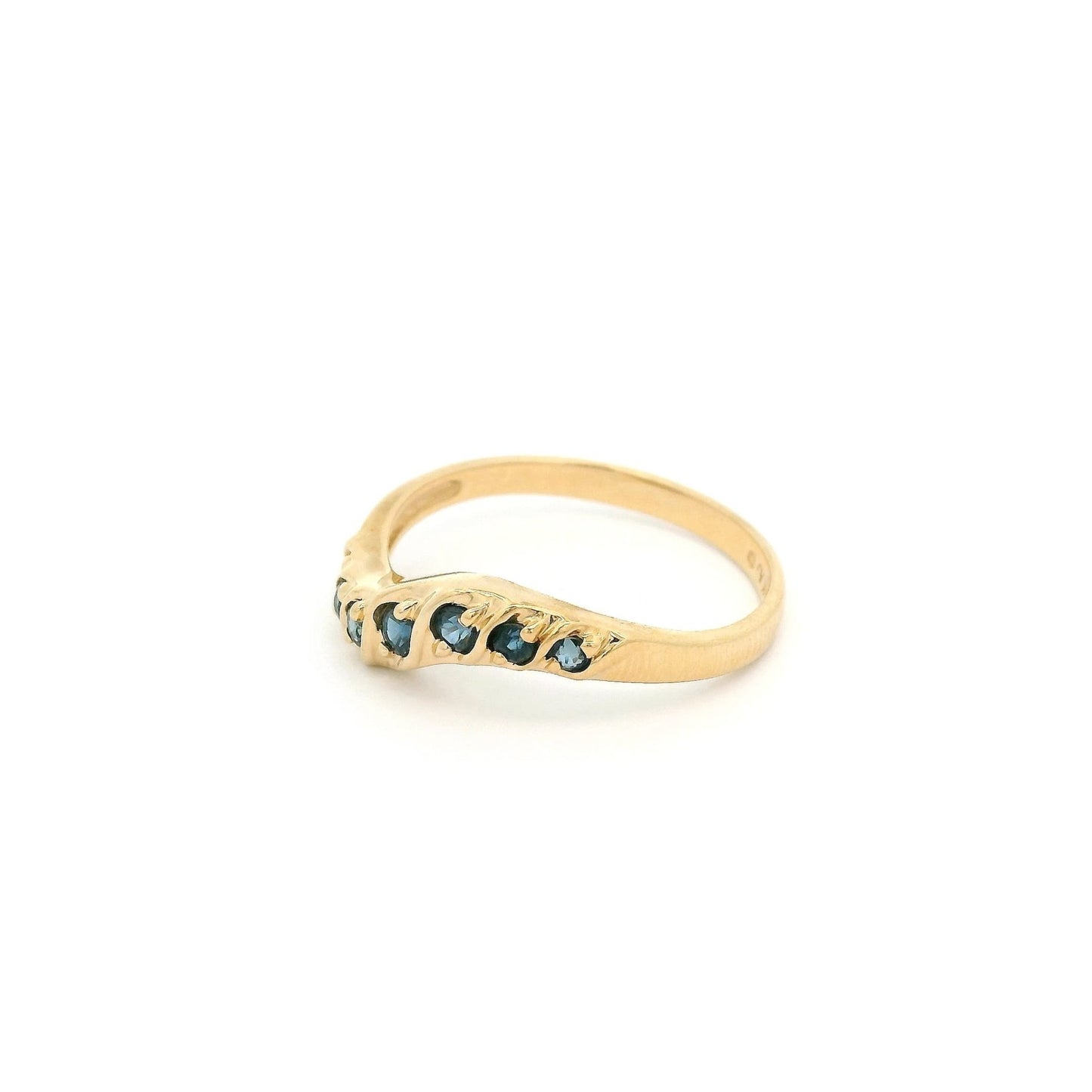 Yellow Gold Curved Stackable Ruby, Emerald & Sapphire Bands - Forever Rox Fine Jewelry