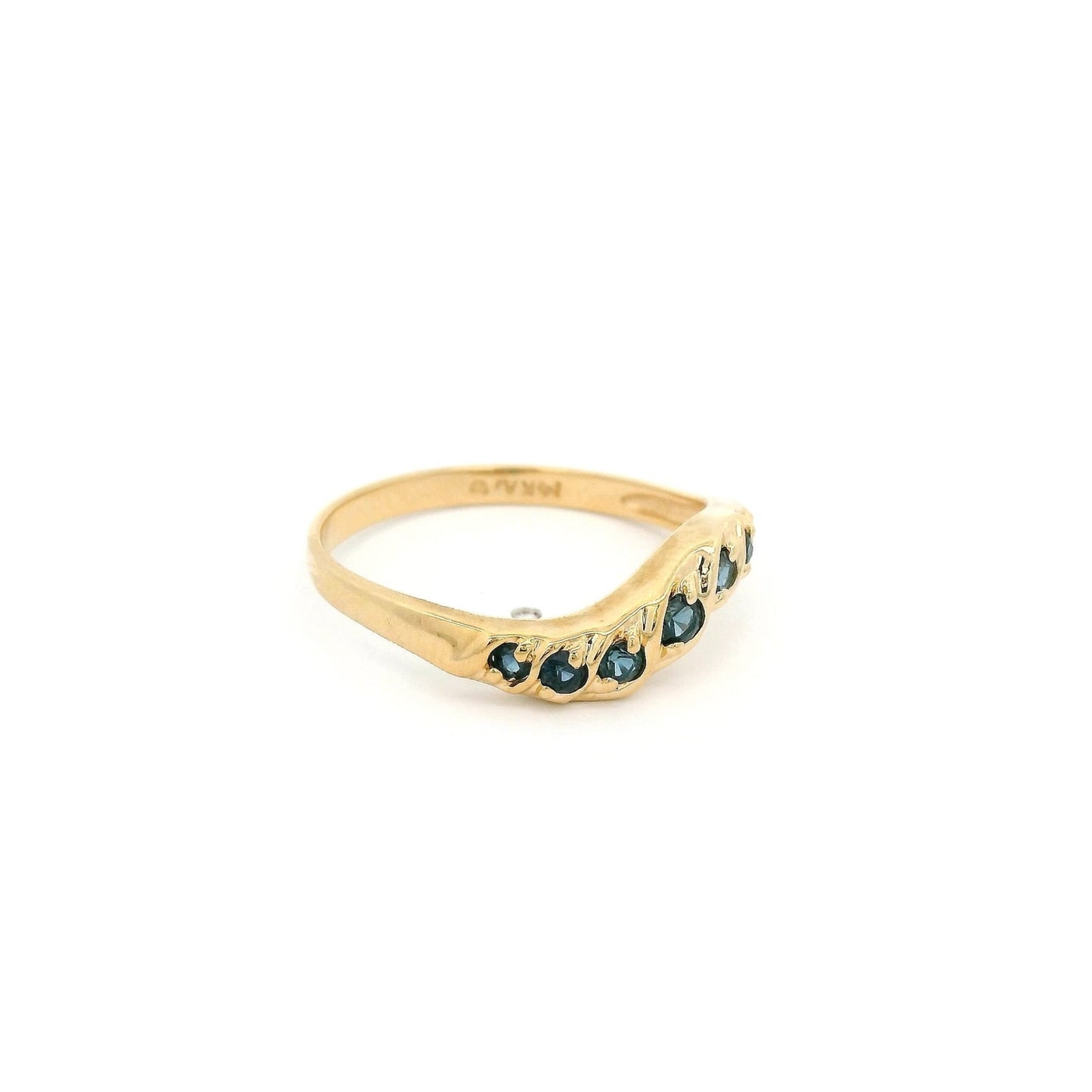 Yellow Gold Curved Stackable Ruby, Emerald & Sapphire Bands - Forever Rox Fine Jewelry