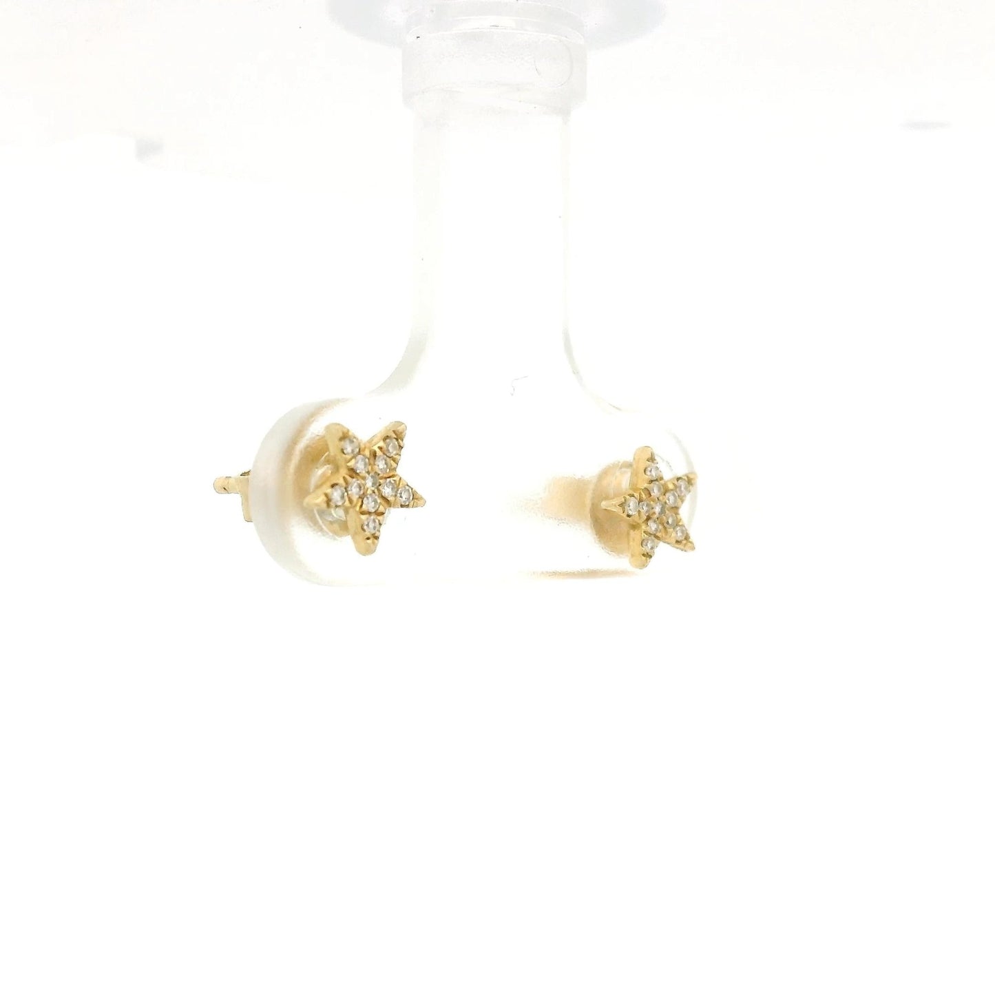 Yellow Gold Diamond Cluster Star Studs - Forever Rox
