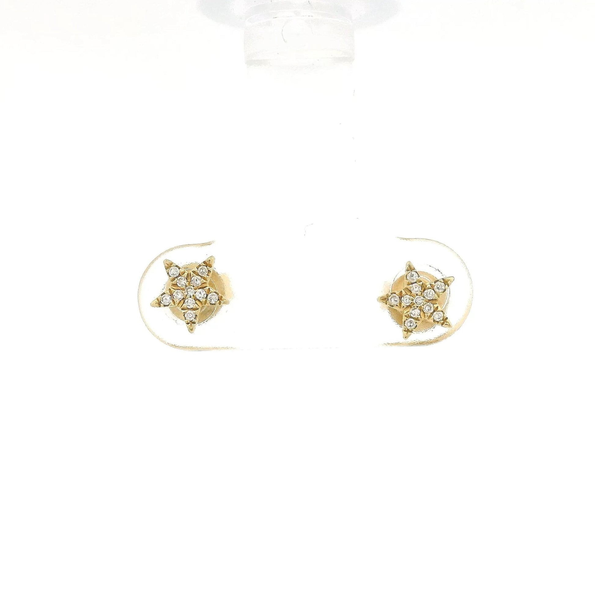 Yellow Gold Diamond Cluster Star Studs - Forever Rox