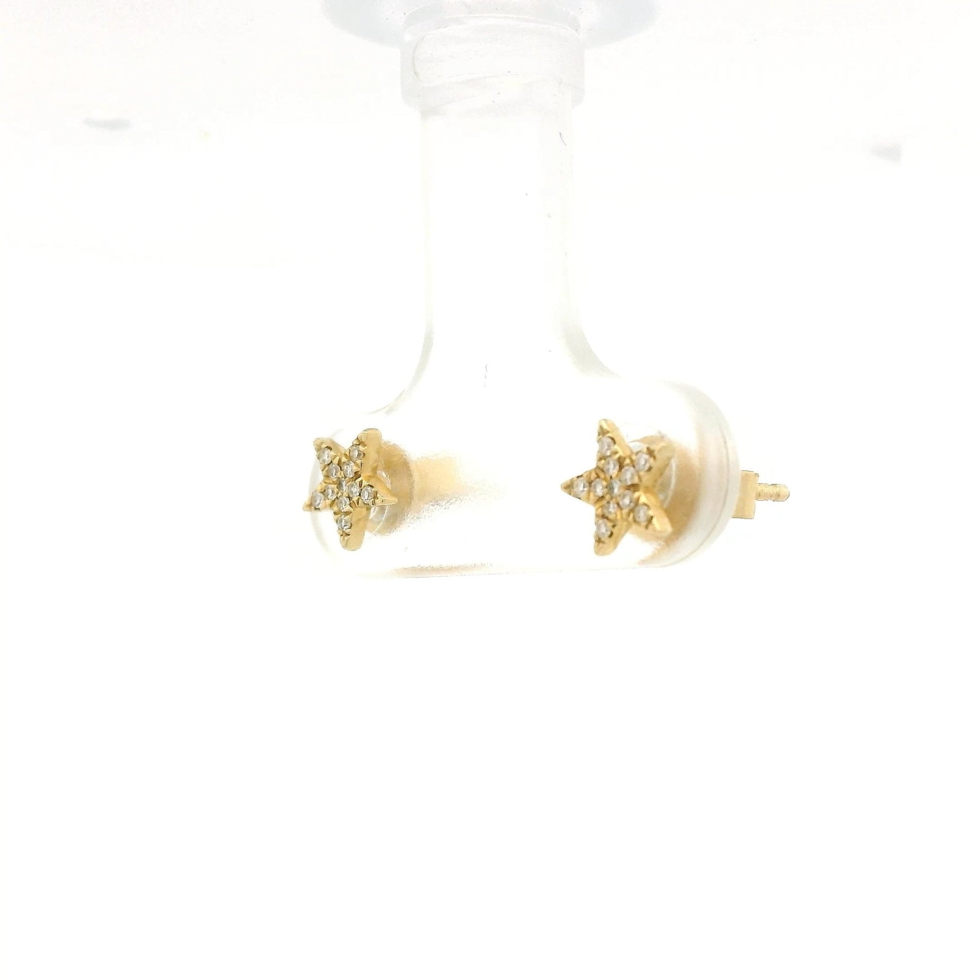 Yellow Gold Diamond Cluster Star Studs - Forever Rox